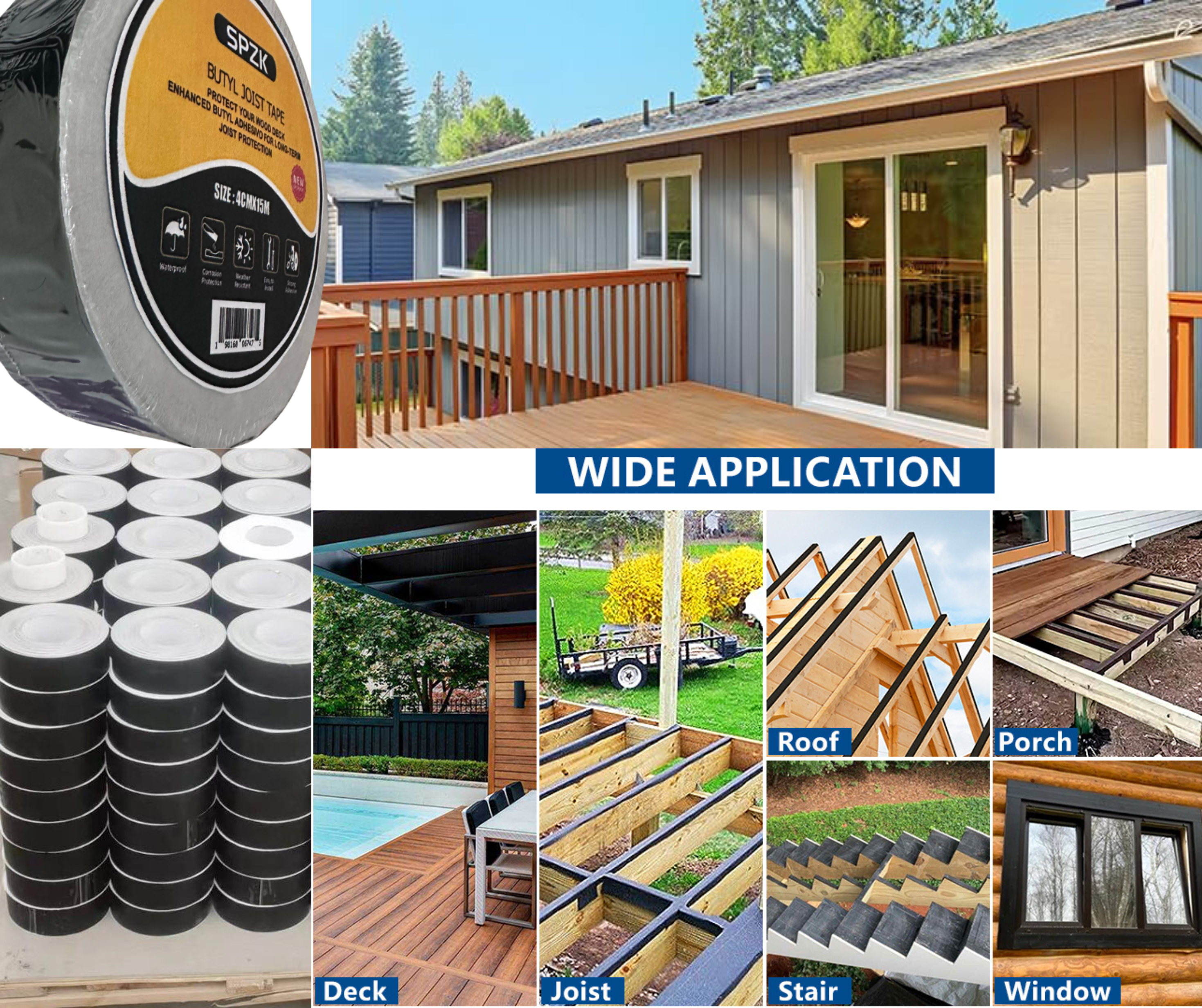 50 Roll of Waterproof Joist Tape Roll by SPZK | Deck Protection Solution