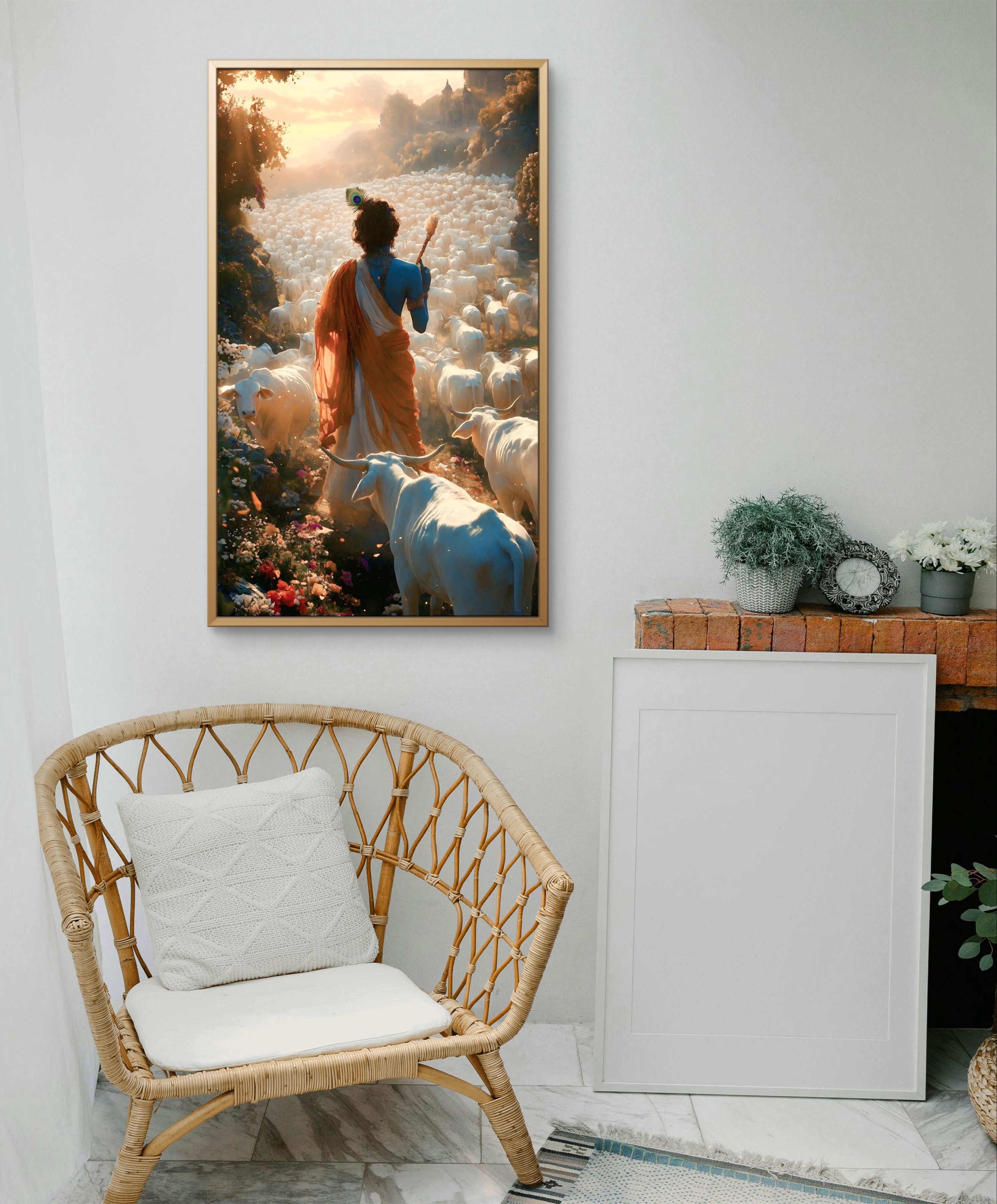 Shri Krishna and Cows