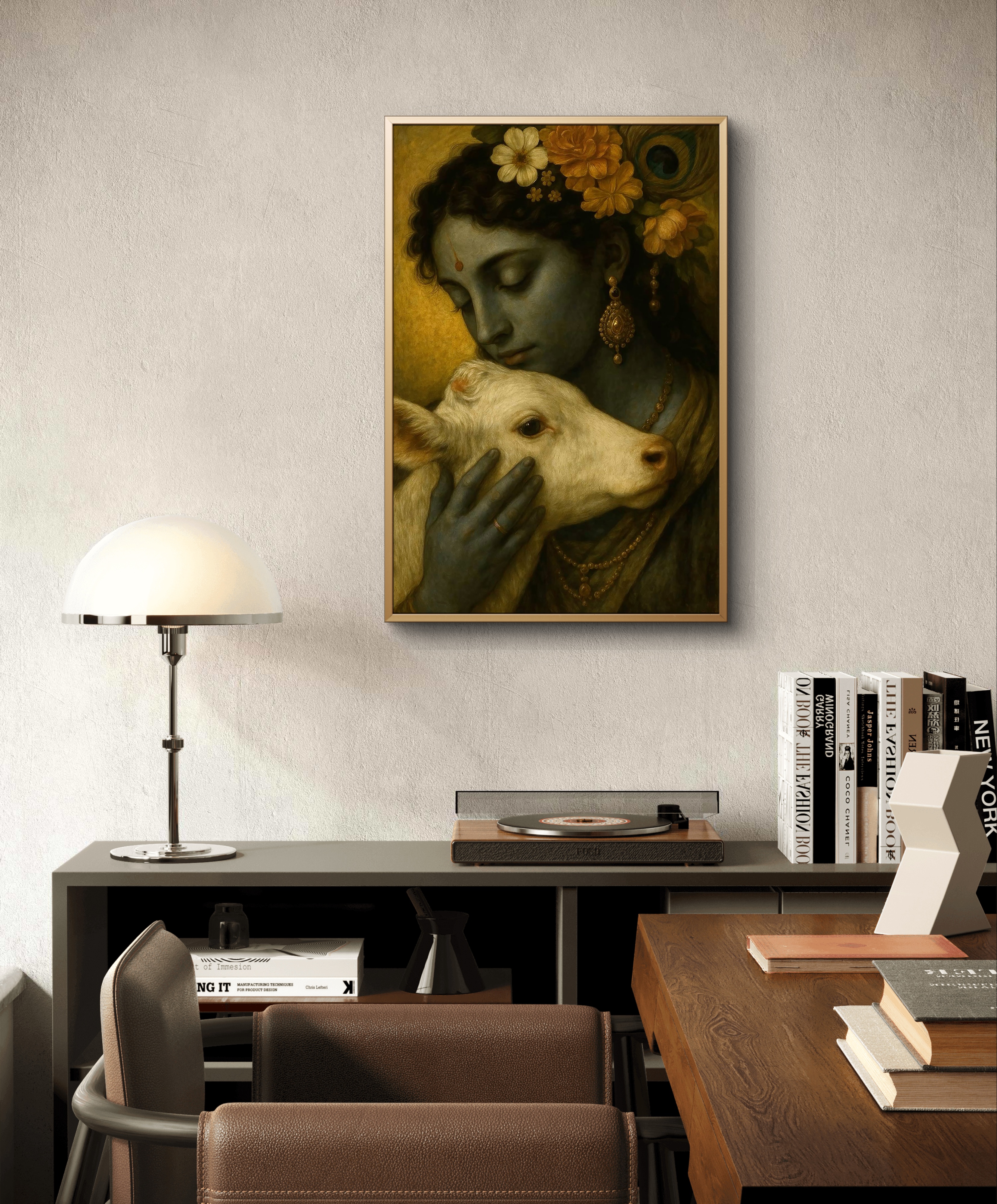 Shri Krishna with a calf