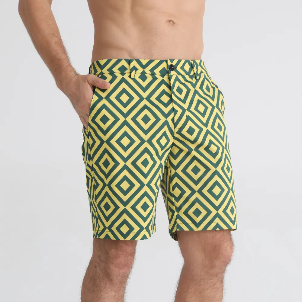 Men's Geometric Pattern Swim Shorts