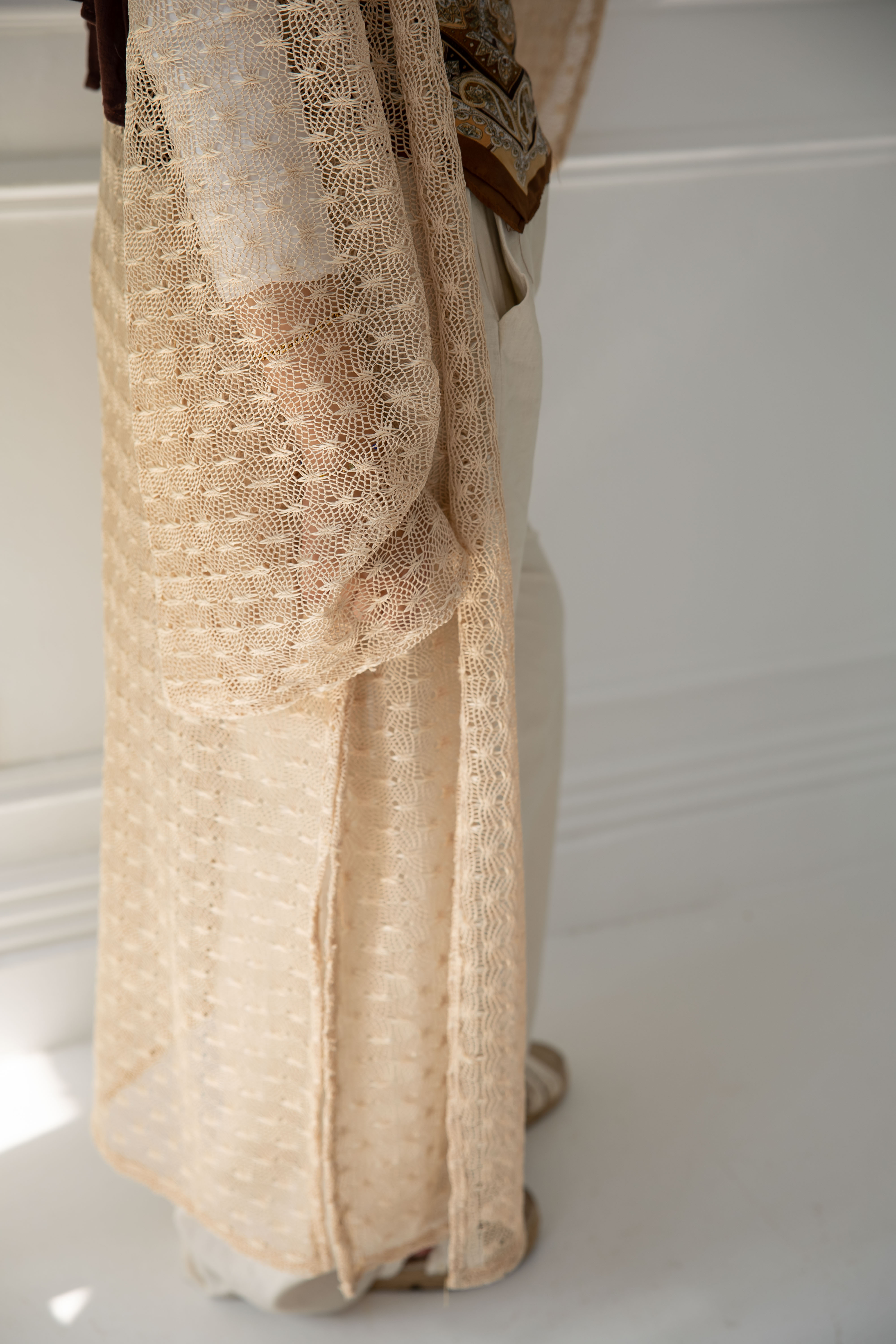 Net Cardigan - Beige
