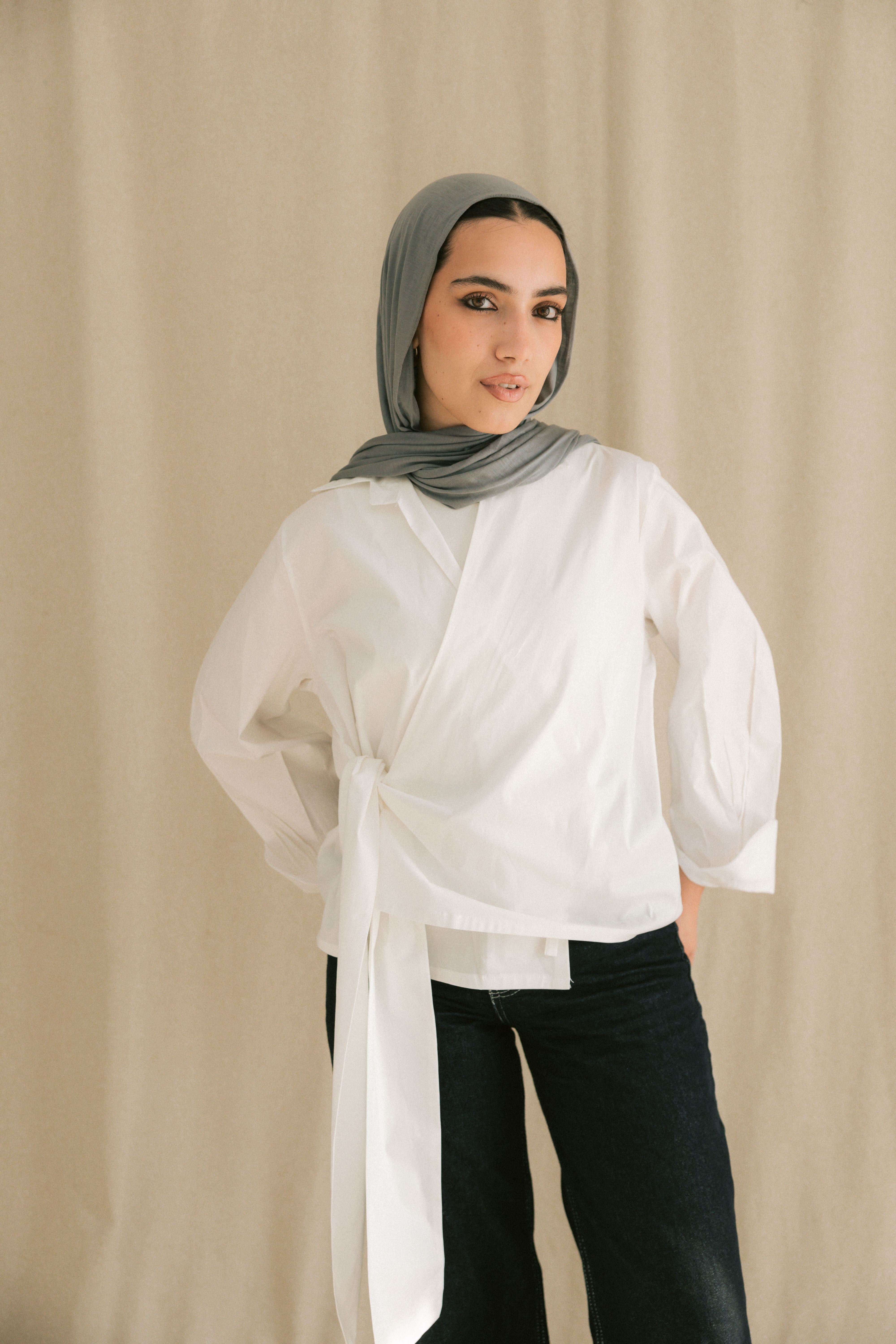 Sided Wrap blouse - White