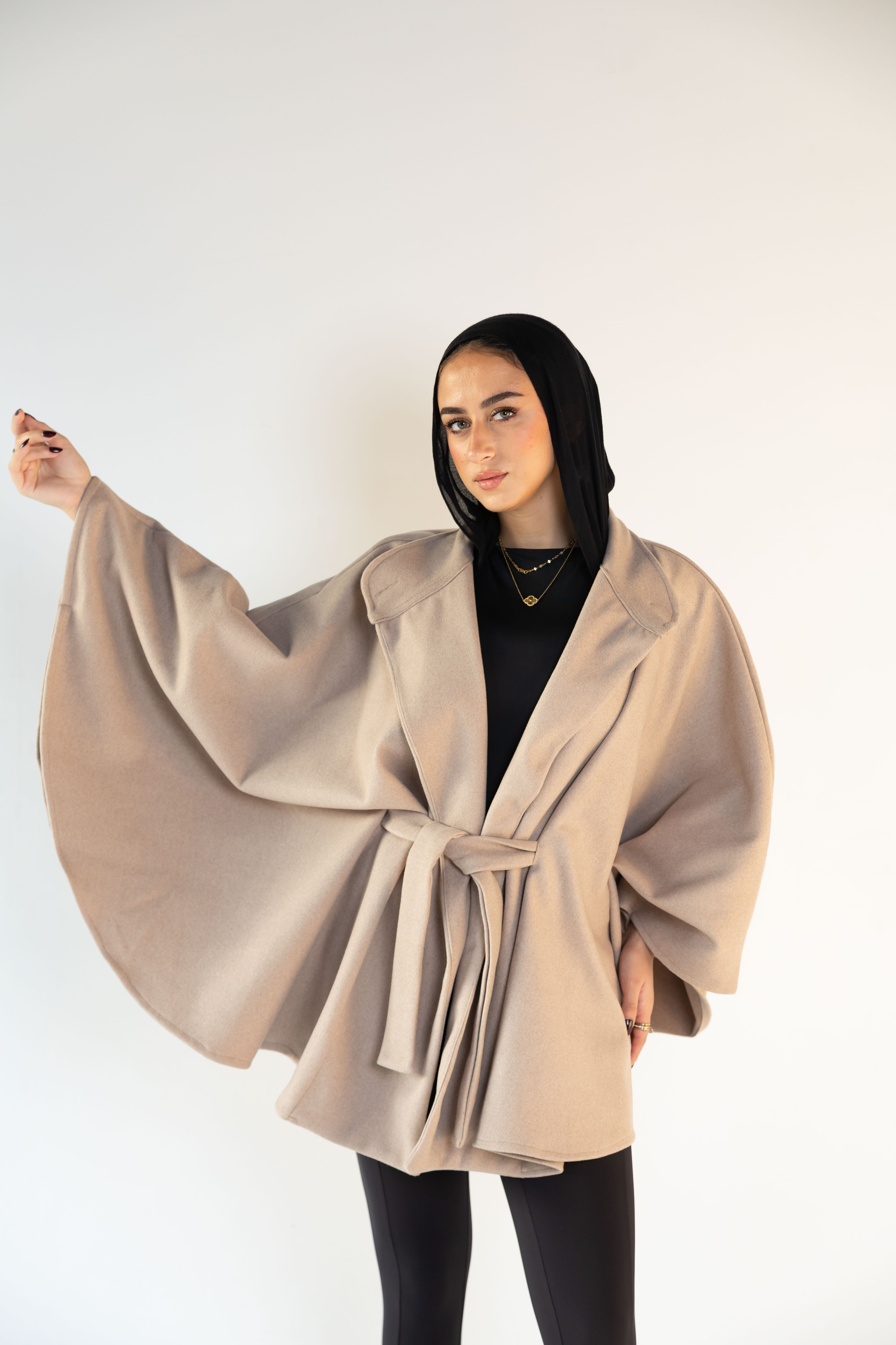 Beige Cape Coat