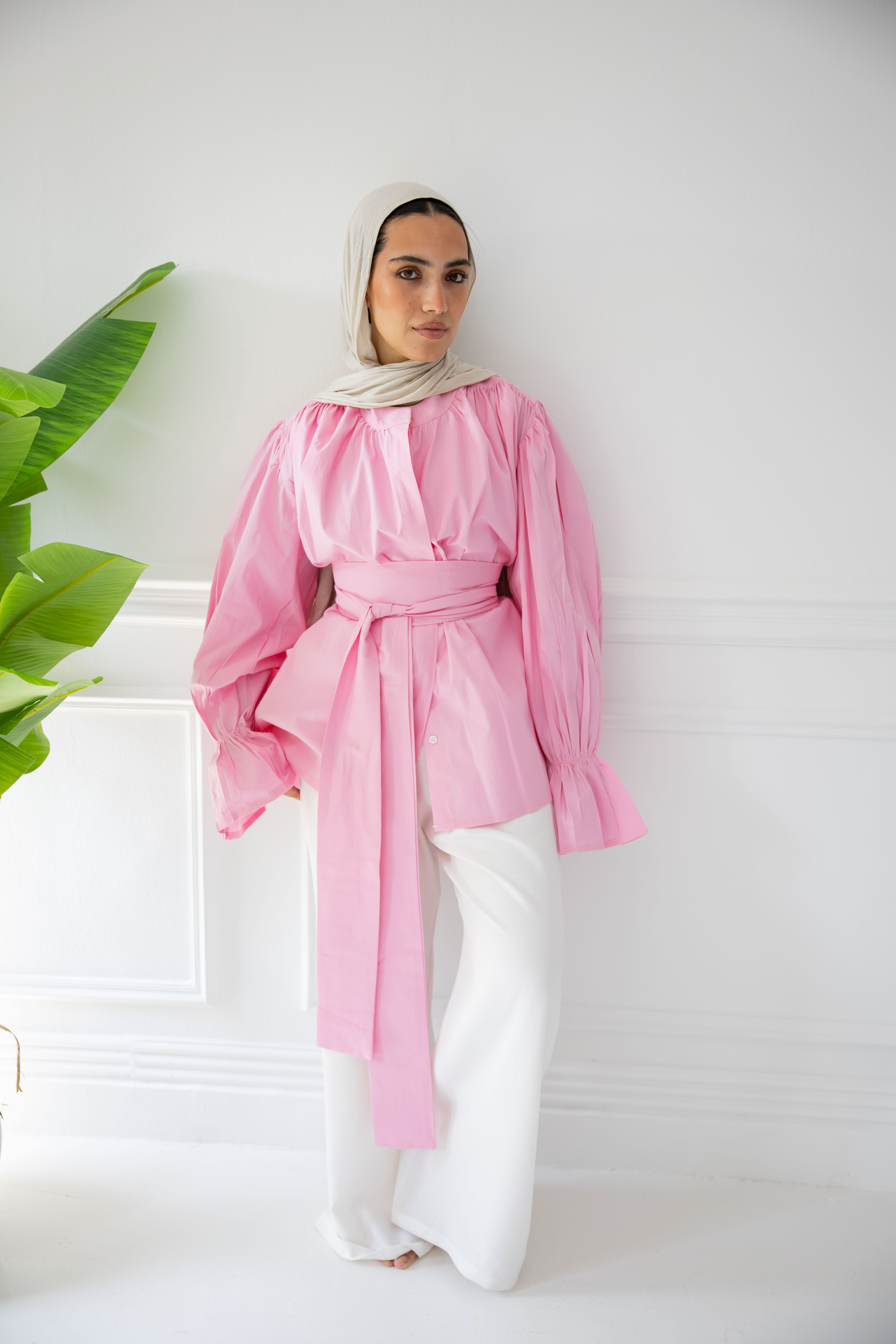 Belted Shirt - Pink
