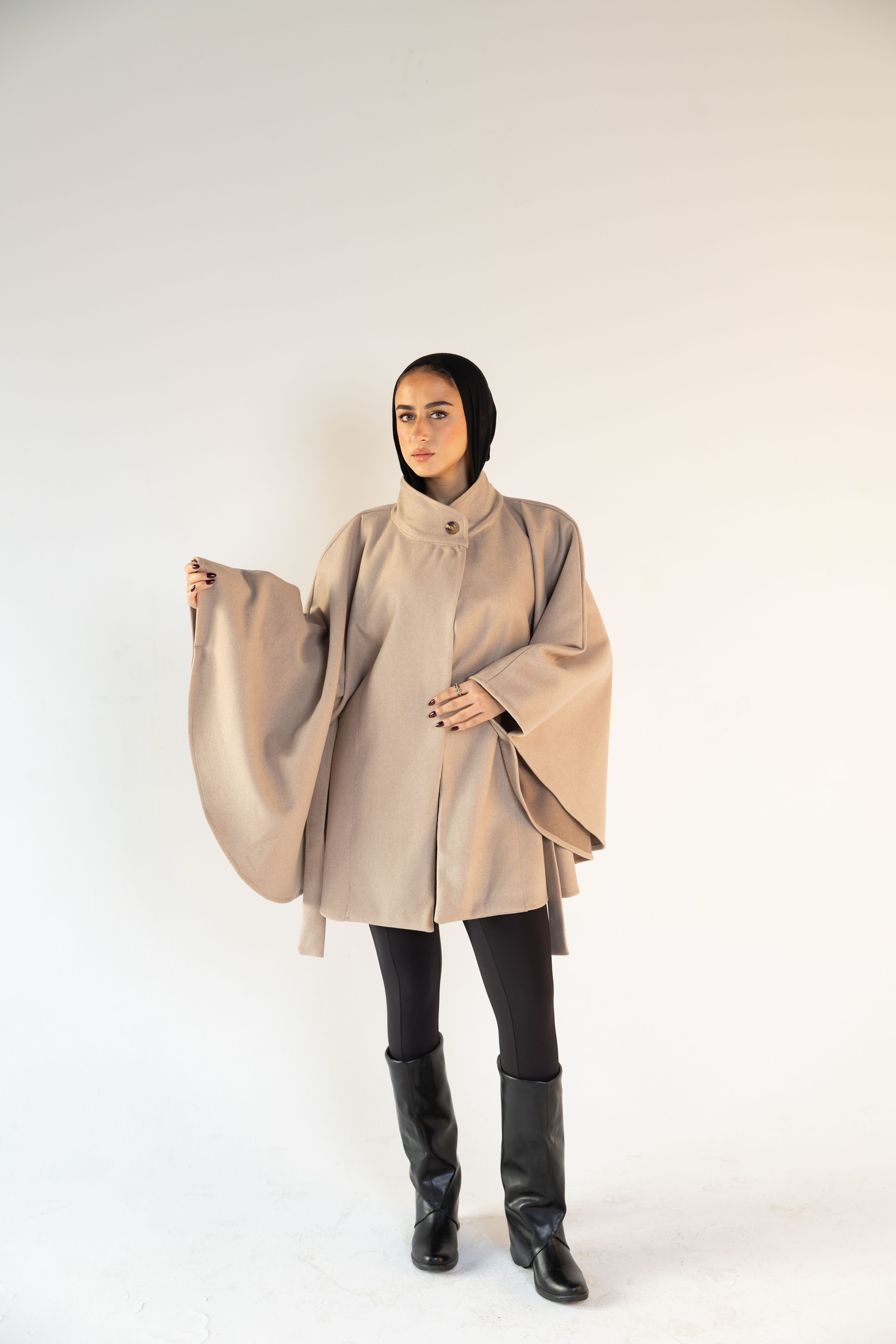 Beige Cape Coat