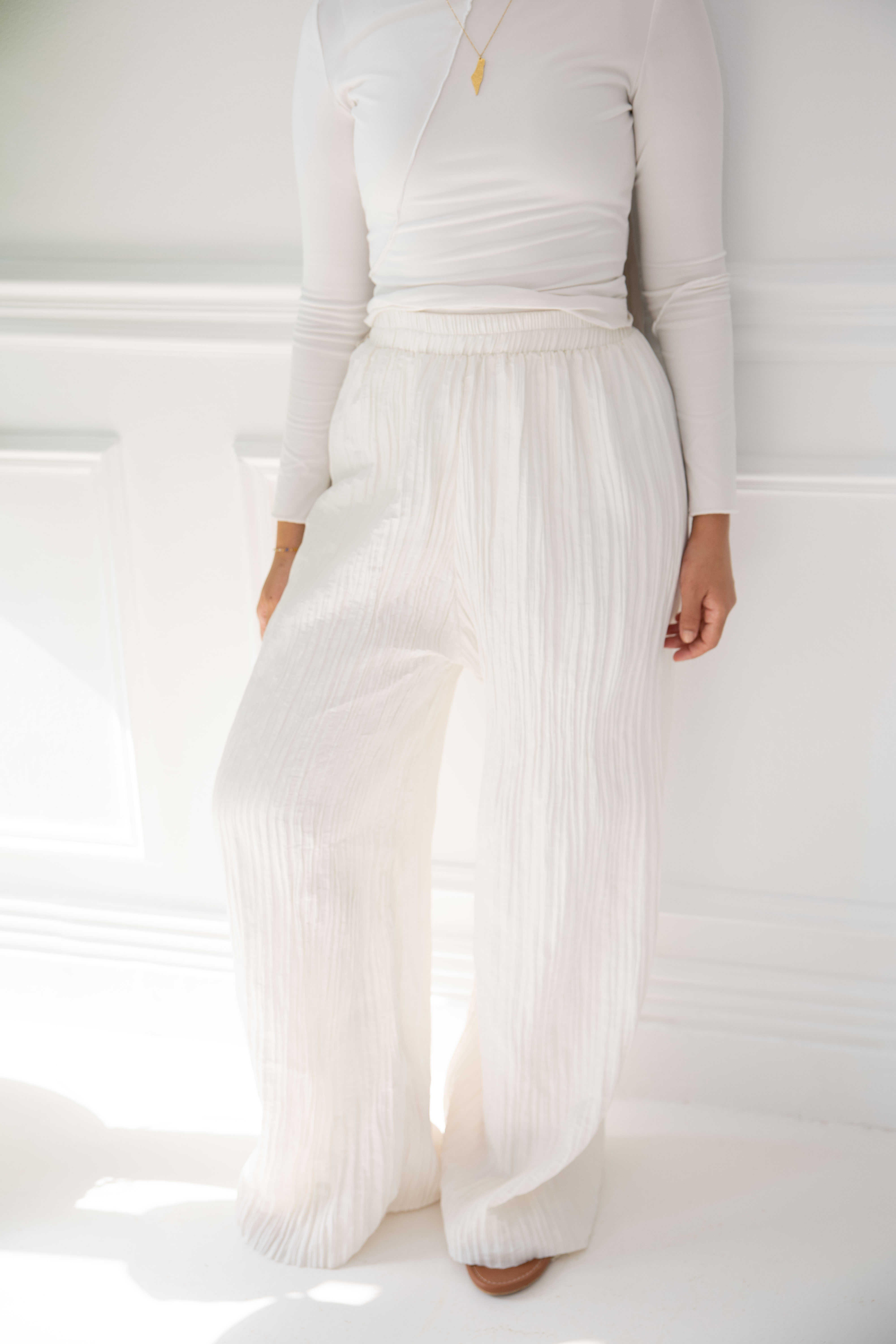 Crushed Pants - White