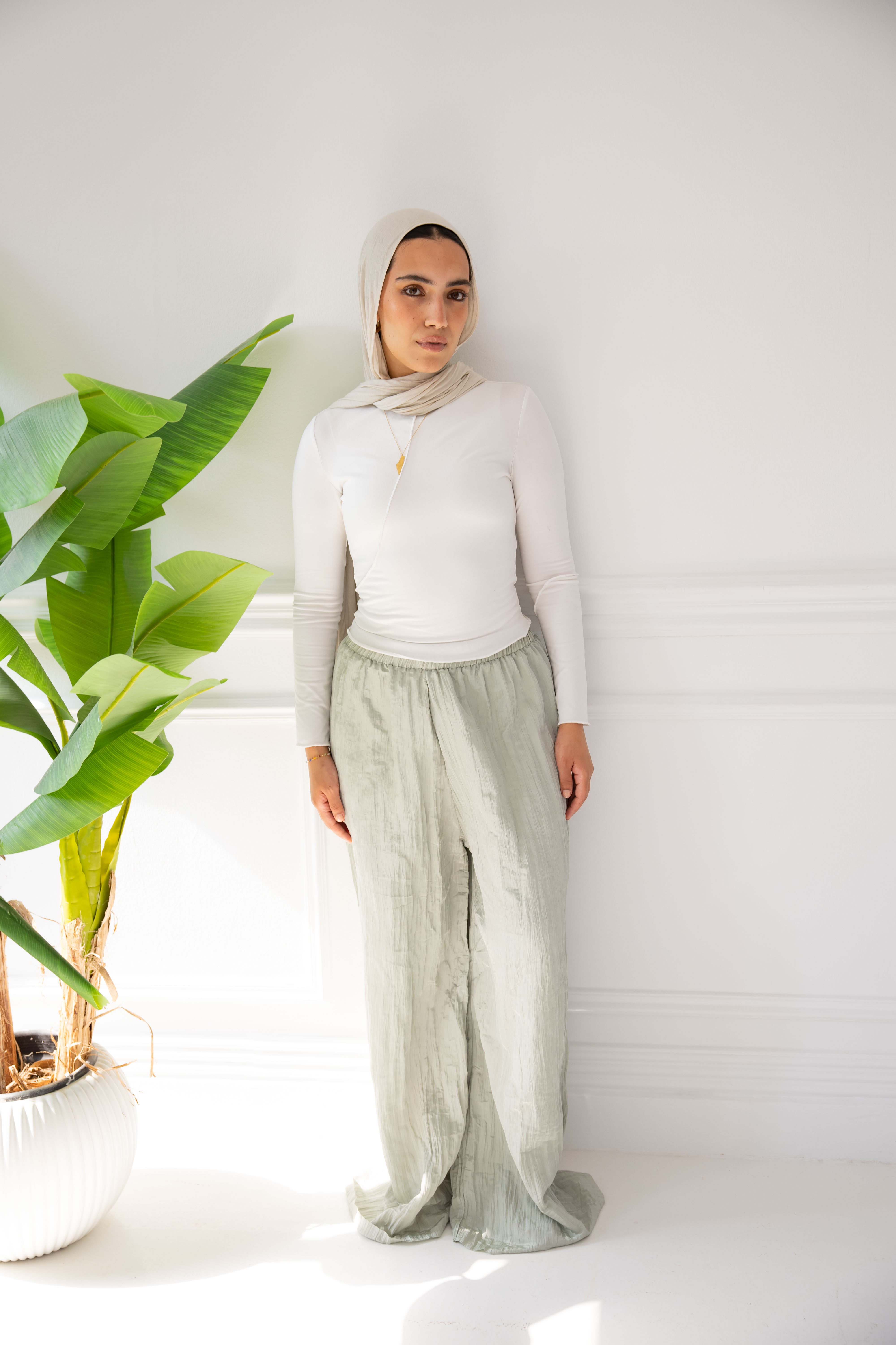 Crushed Pants - Mint green