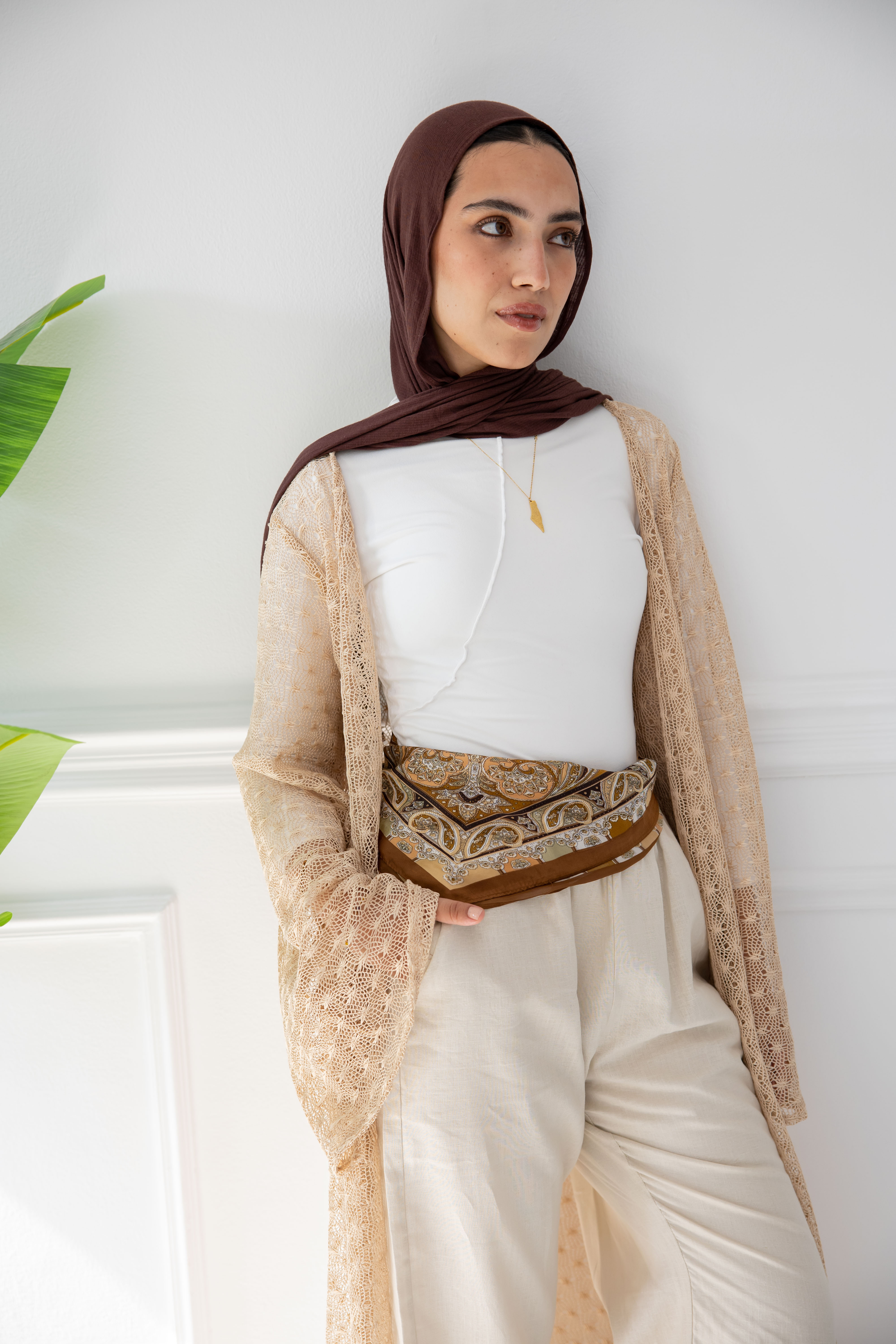 Net Cardigan - Beige