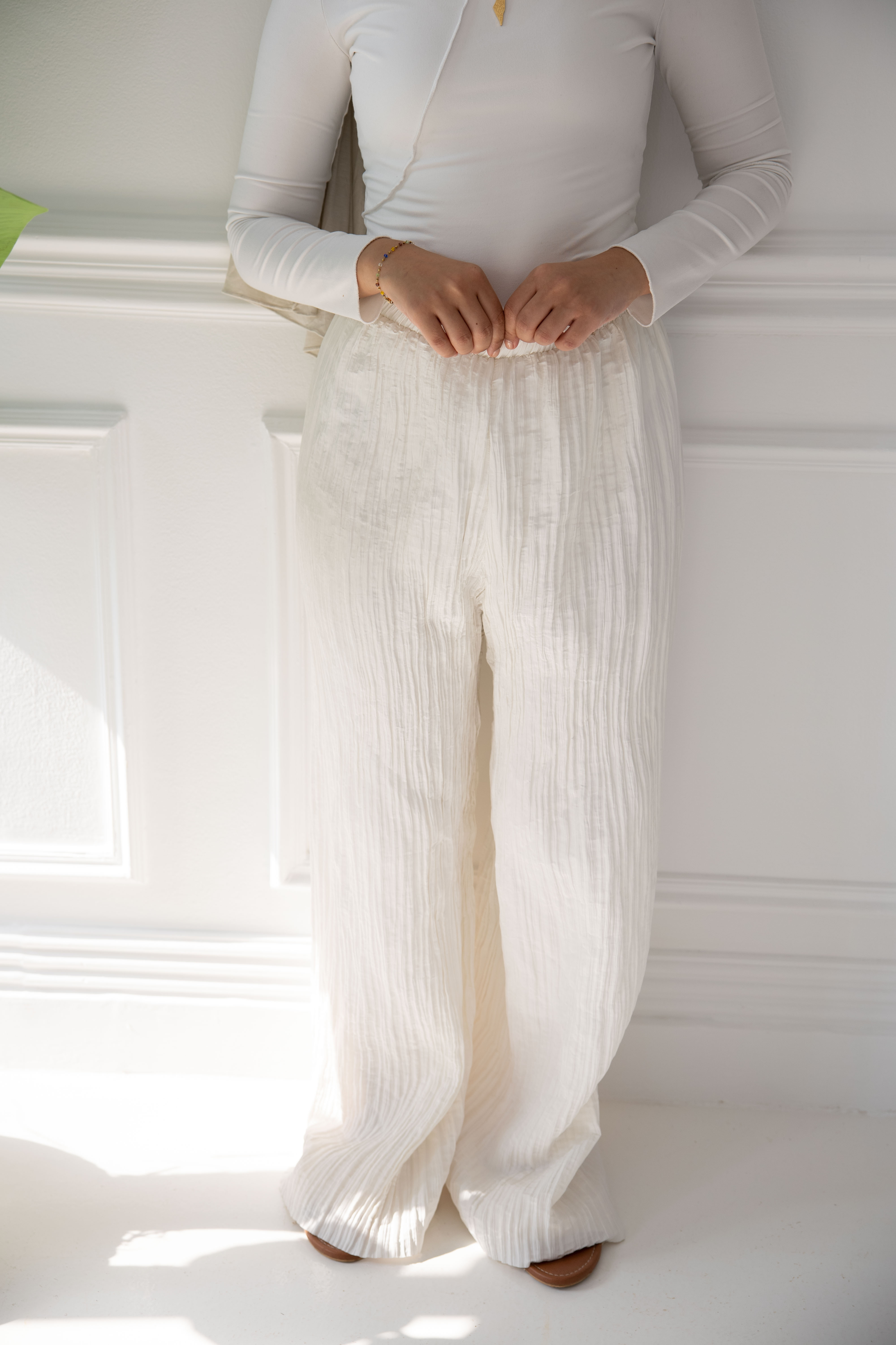 Crushed Pants - White
