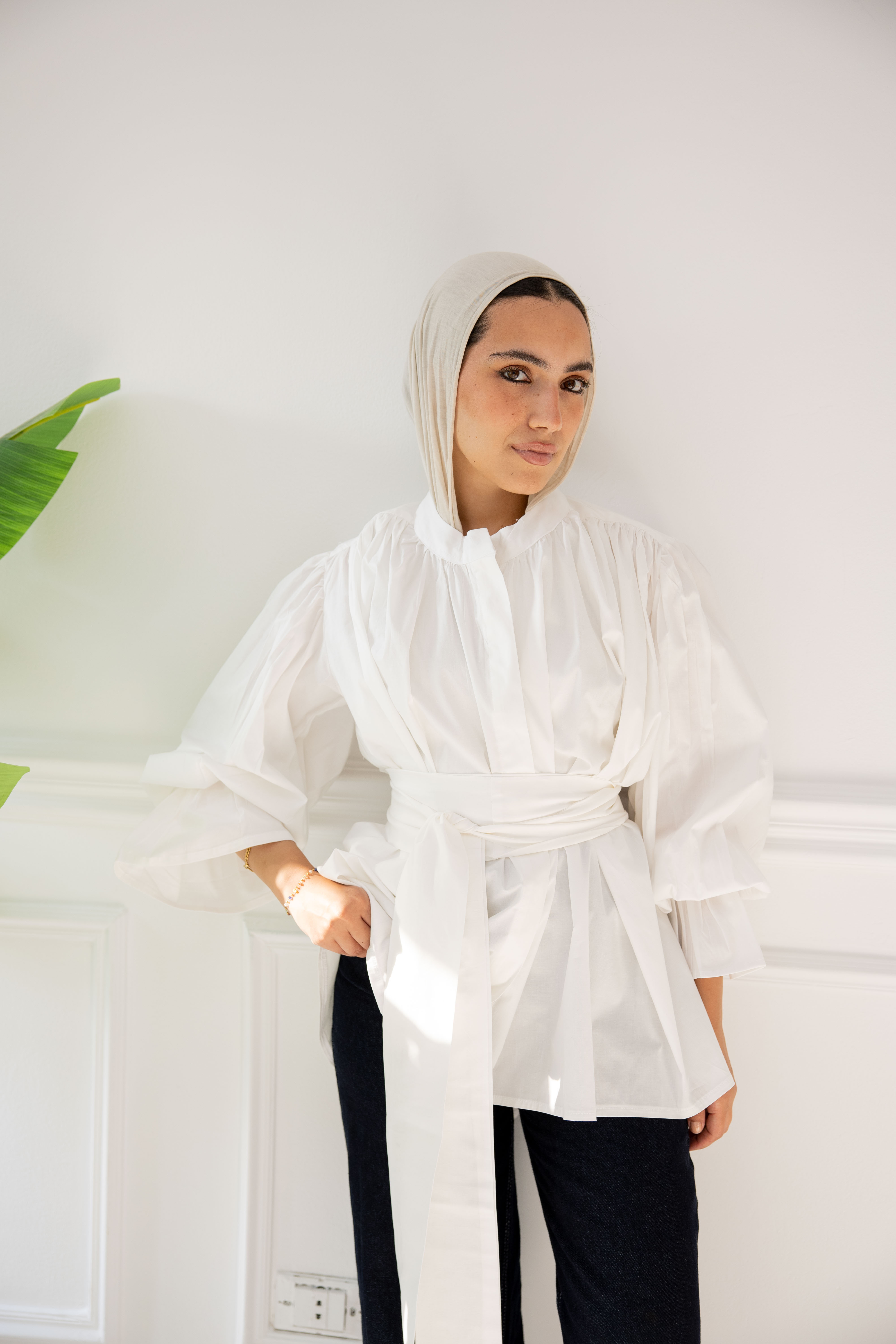 Belted Shirt - White