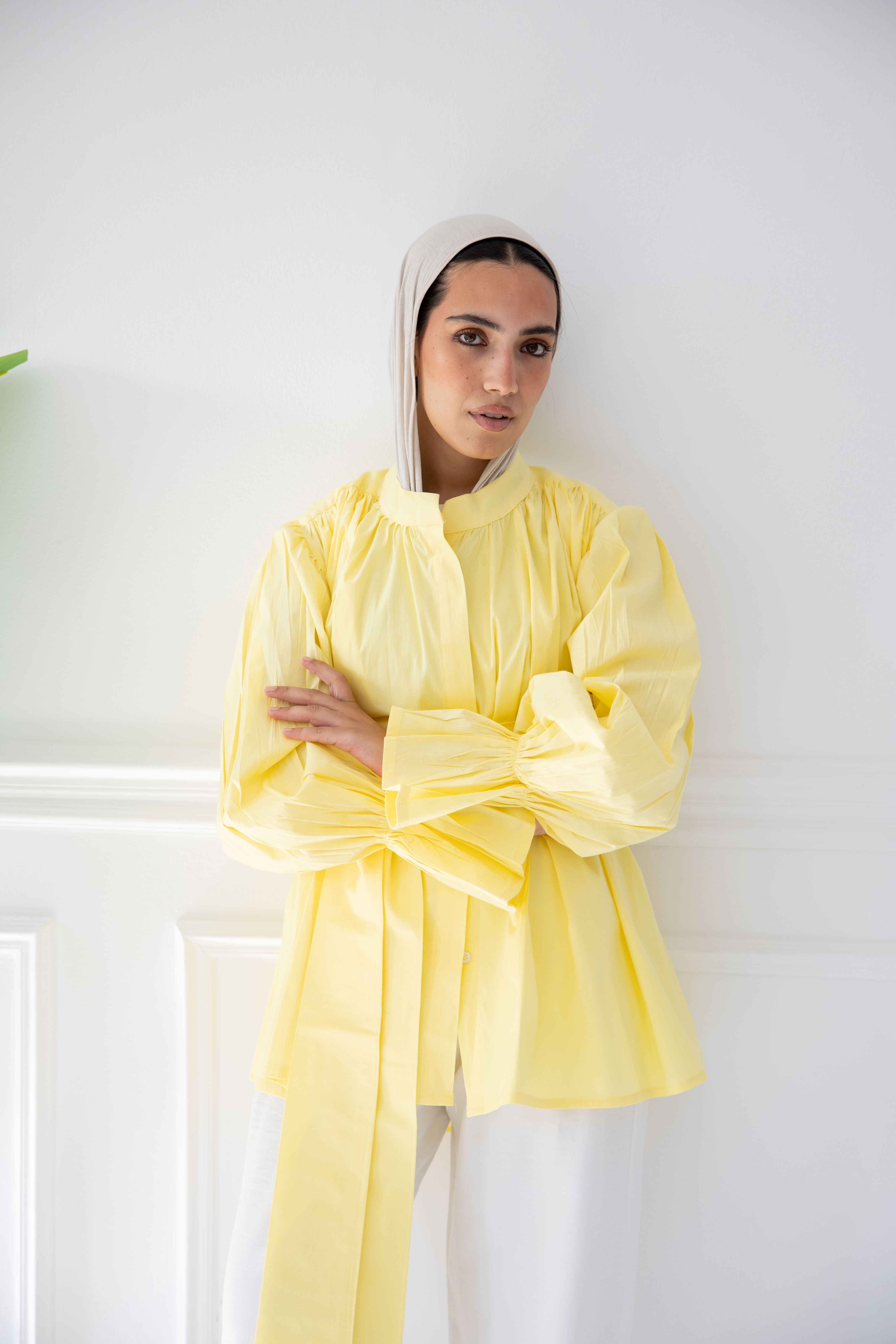 Belted Shirt - Yellow