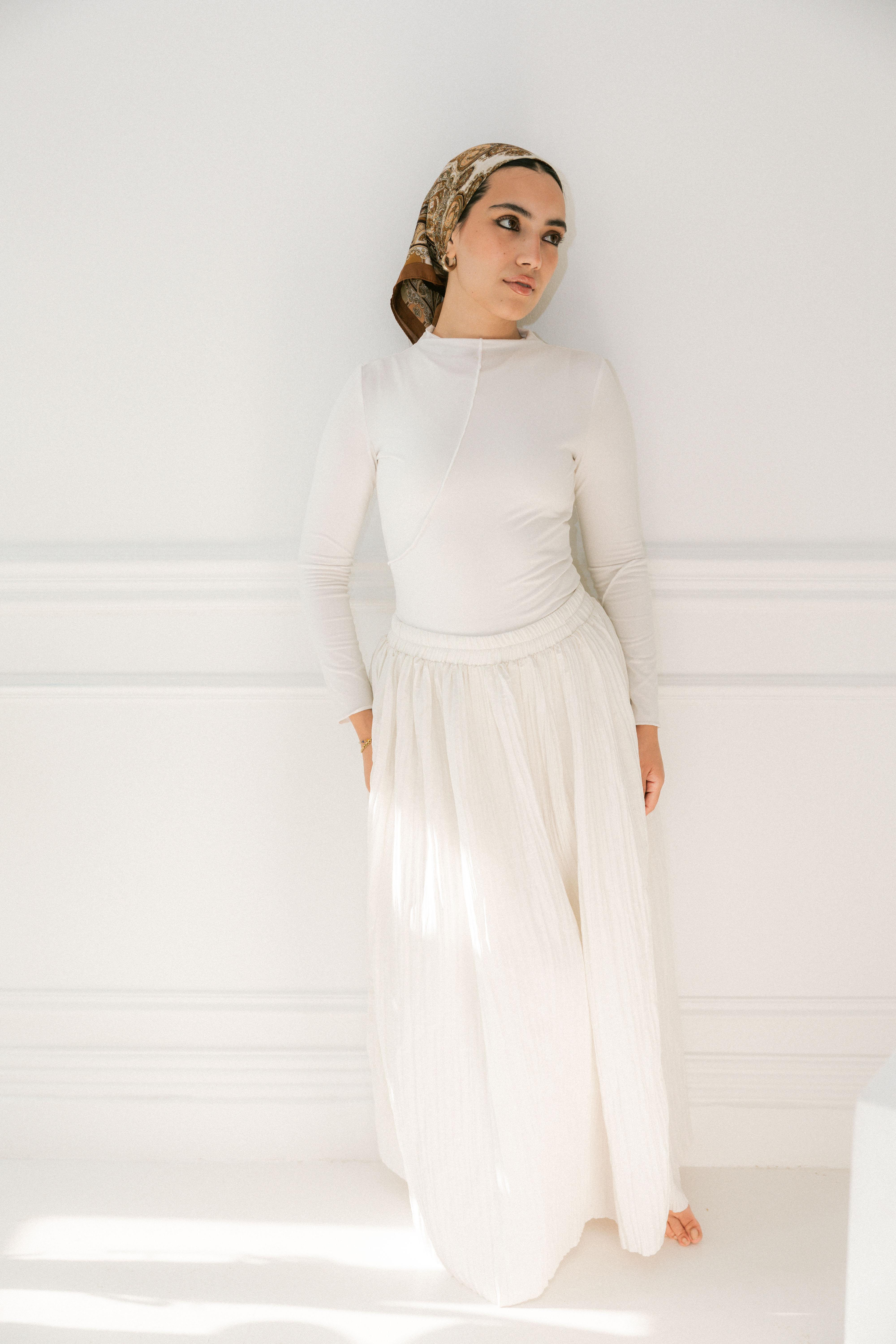 Crushed Skirt - White