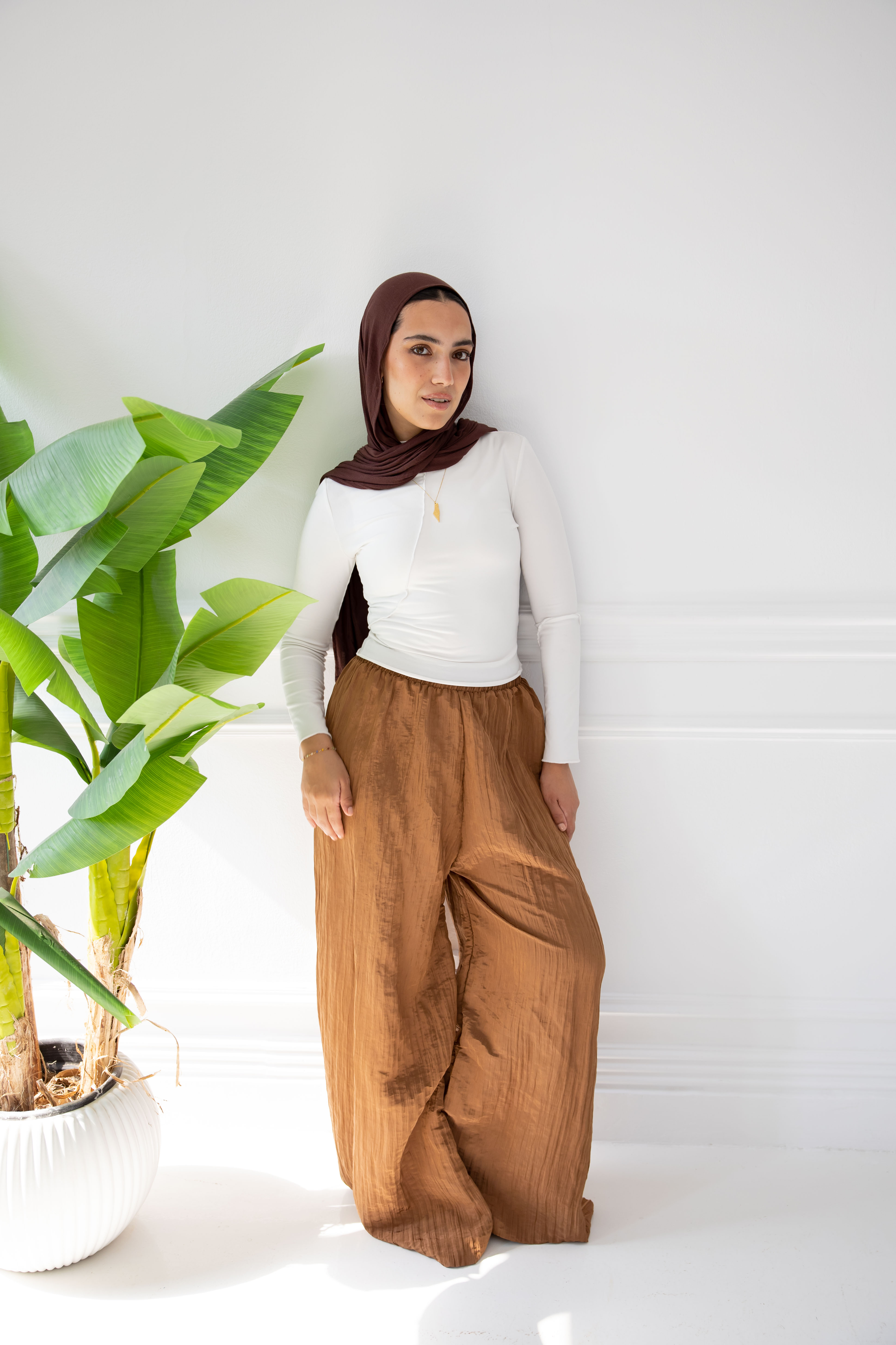 Crushed Pants - Brown