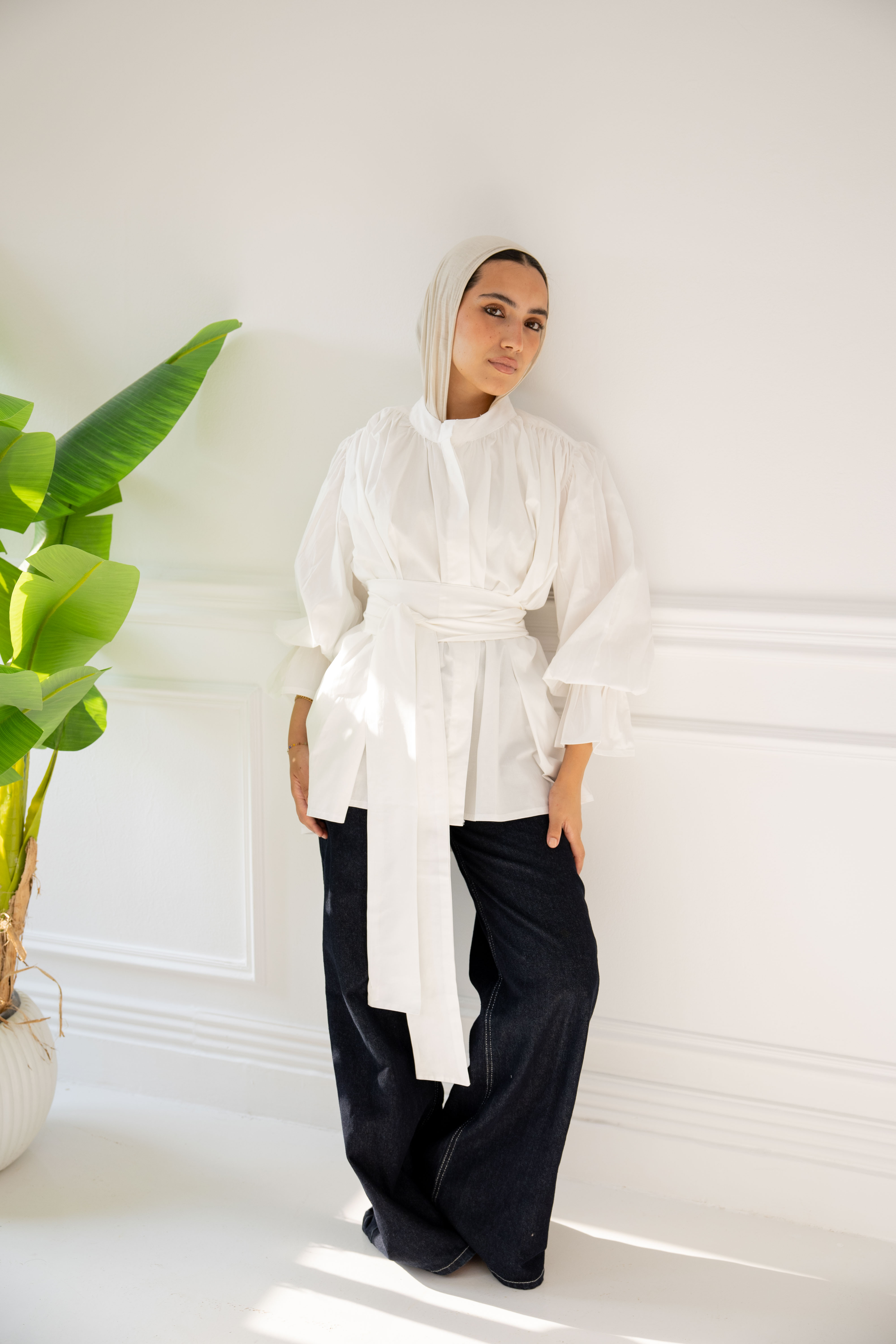 Belted Shirt - White