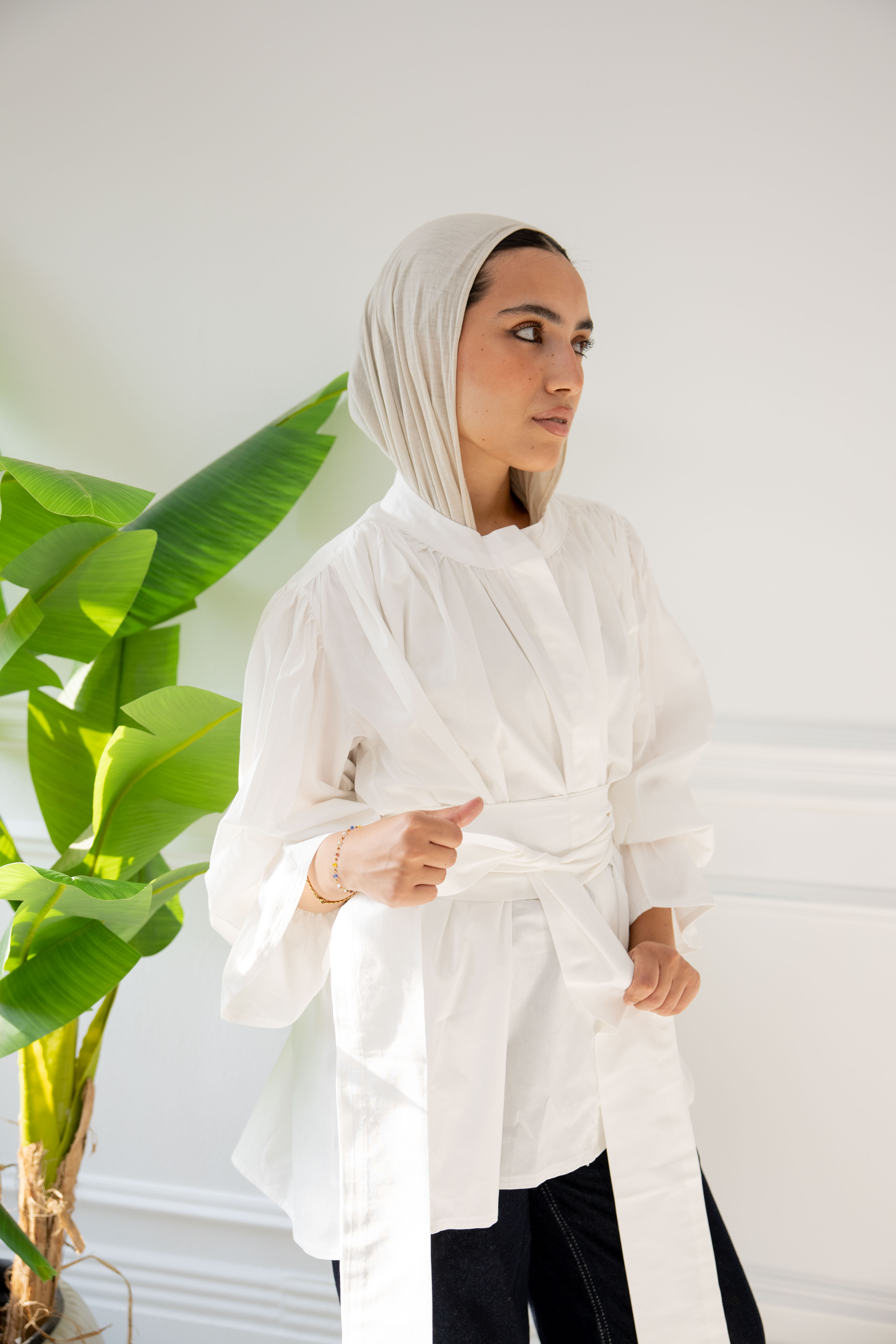 Belted Shirt - White