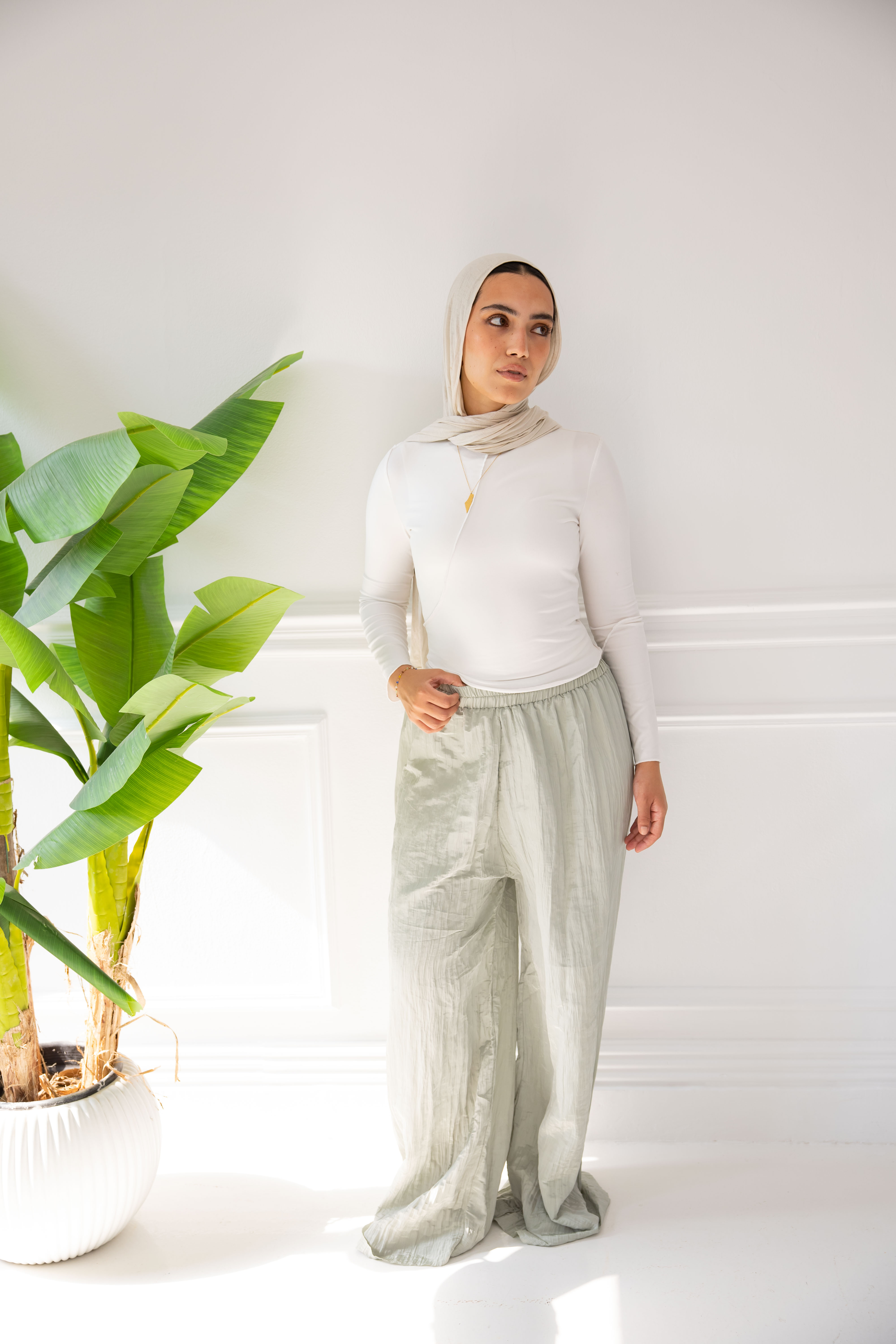 Crushed Pants - Mint green
