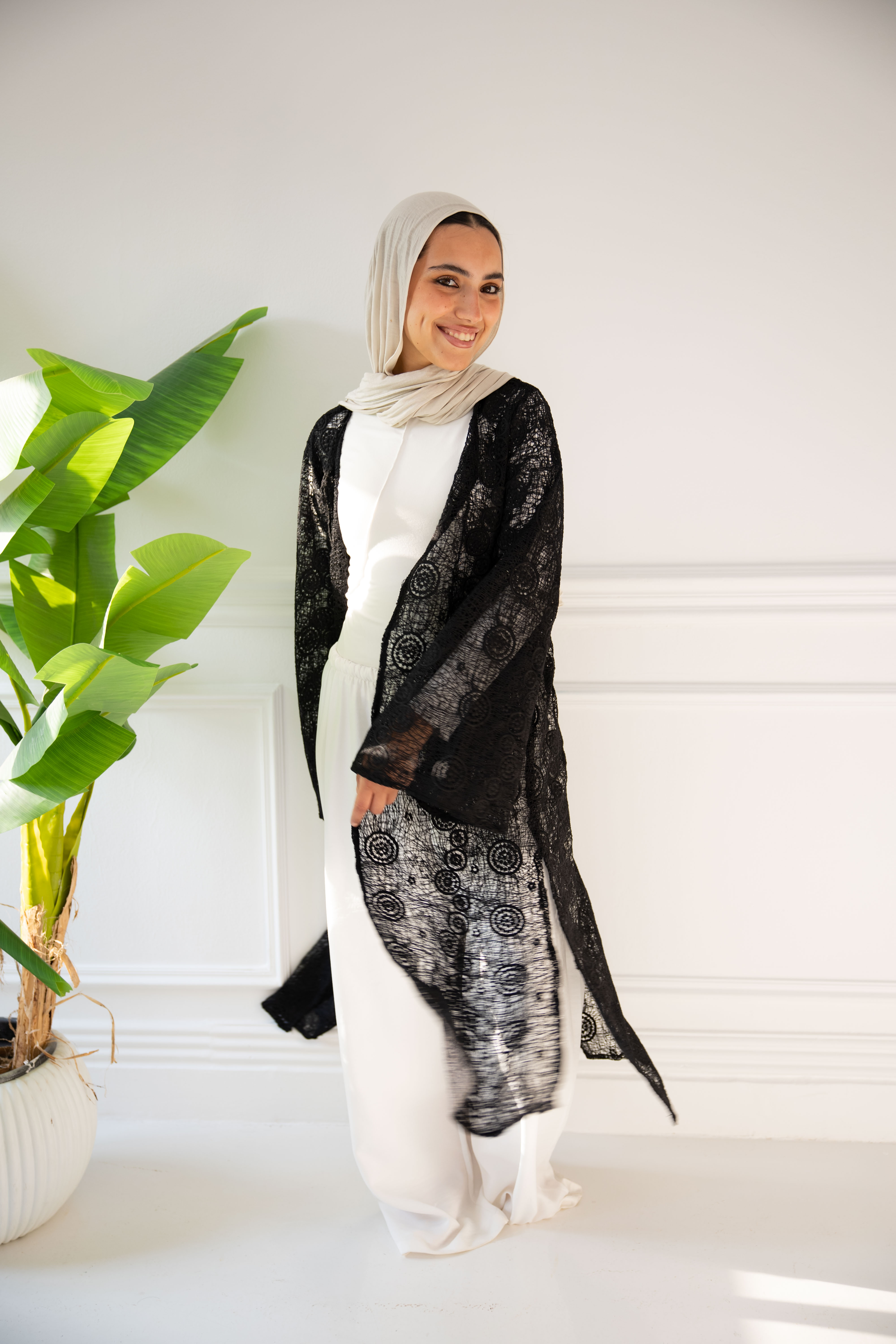 Net Cardigan - Black