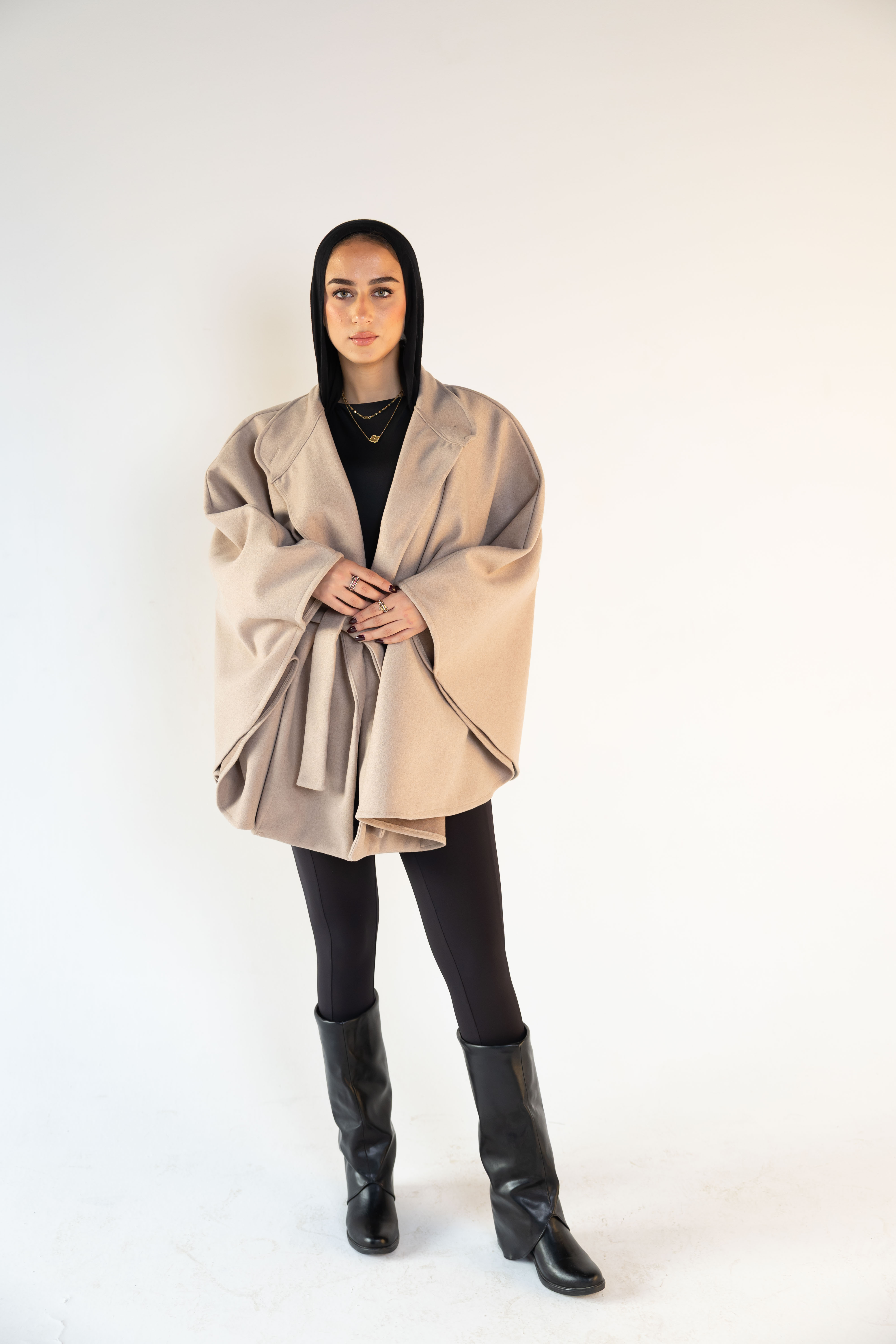 Beige Cape Coat