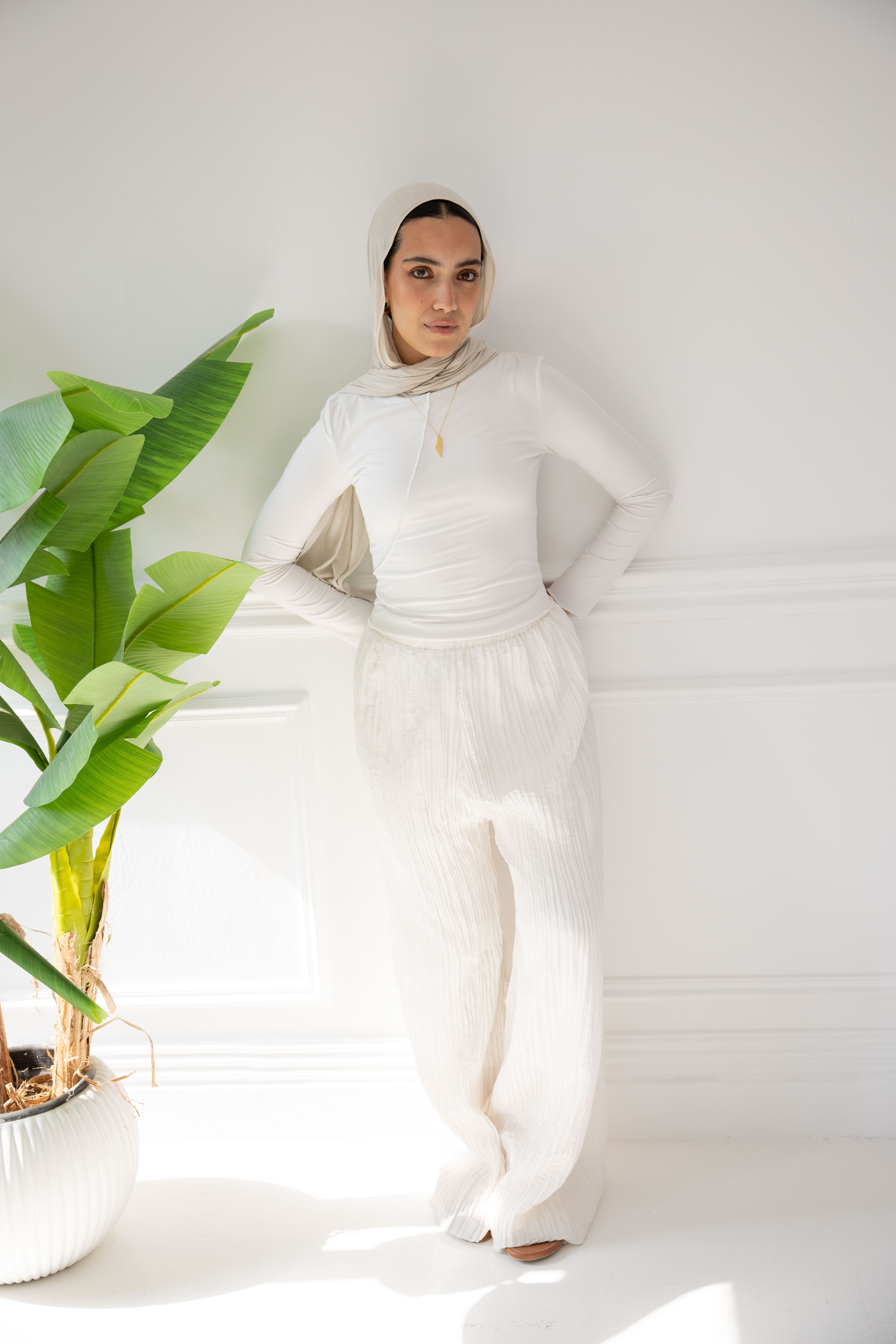 Crushed Pants - White