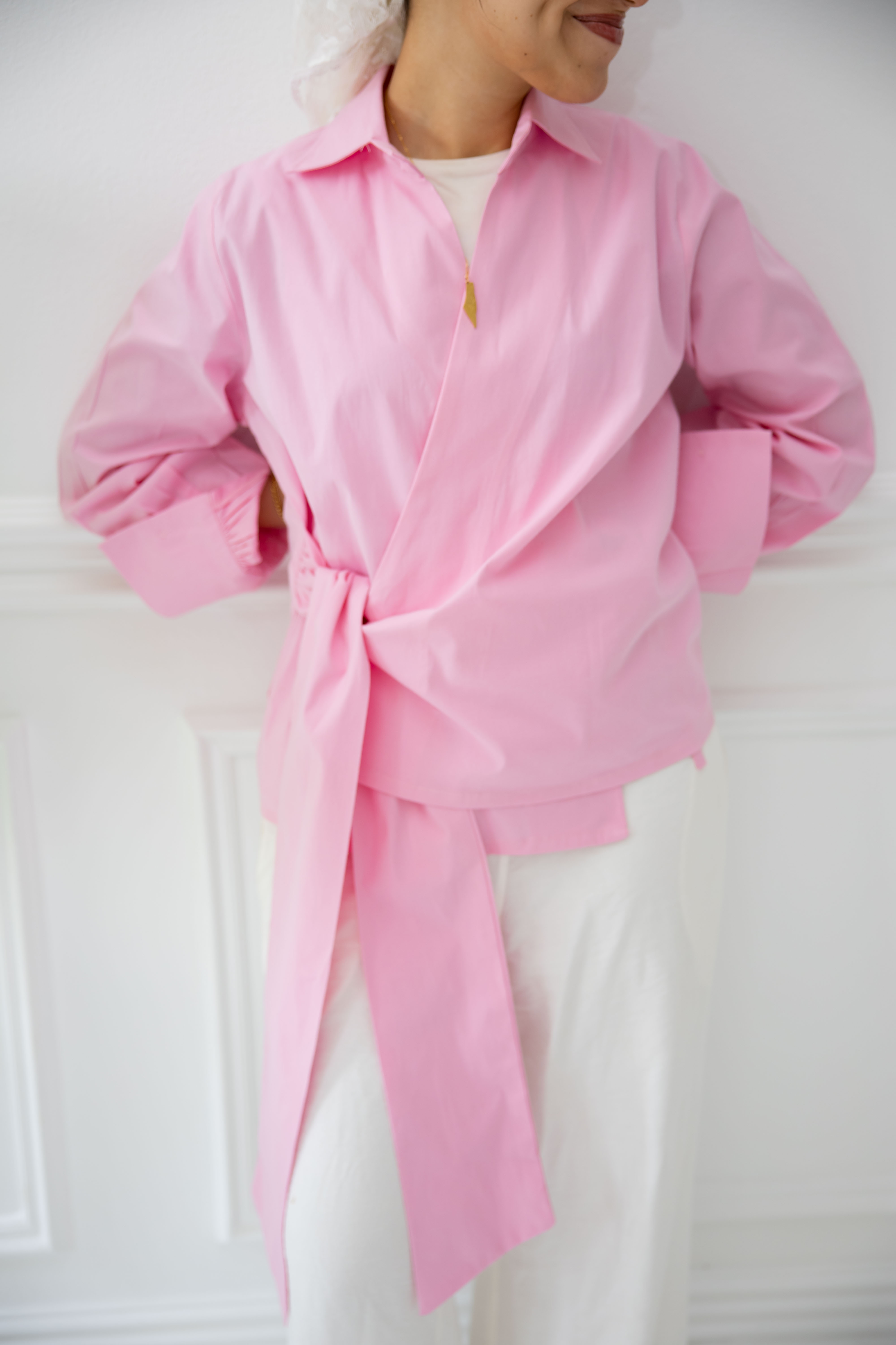 Sided Wrap blouse - Pink