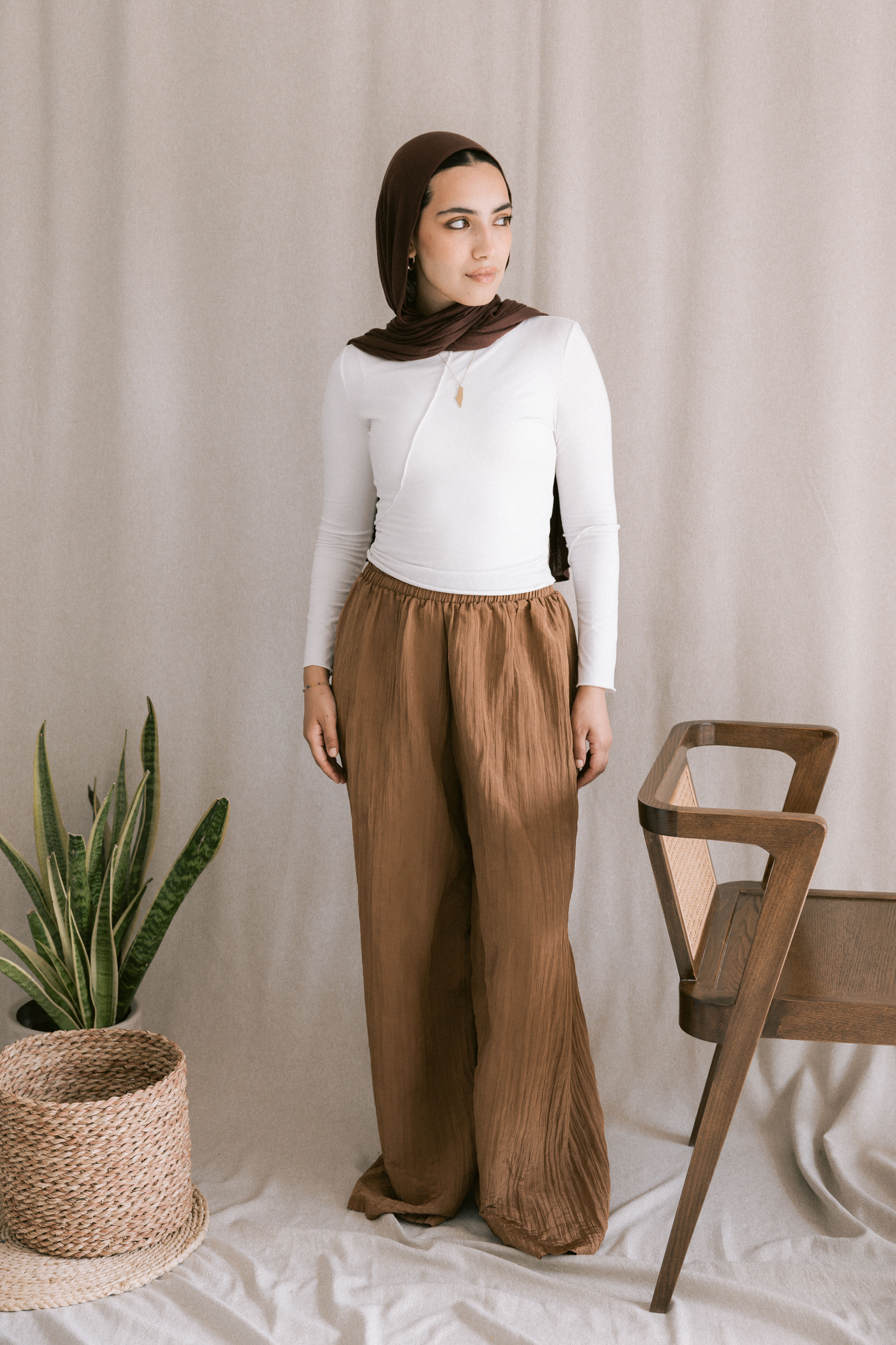 Crushed Pants - Brown