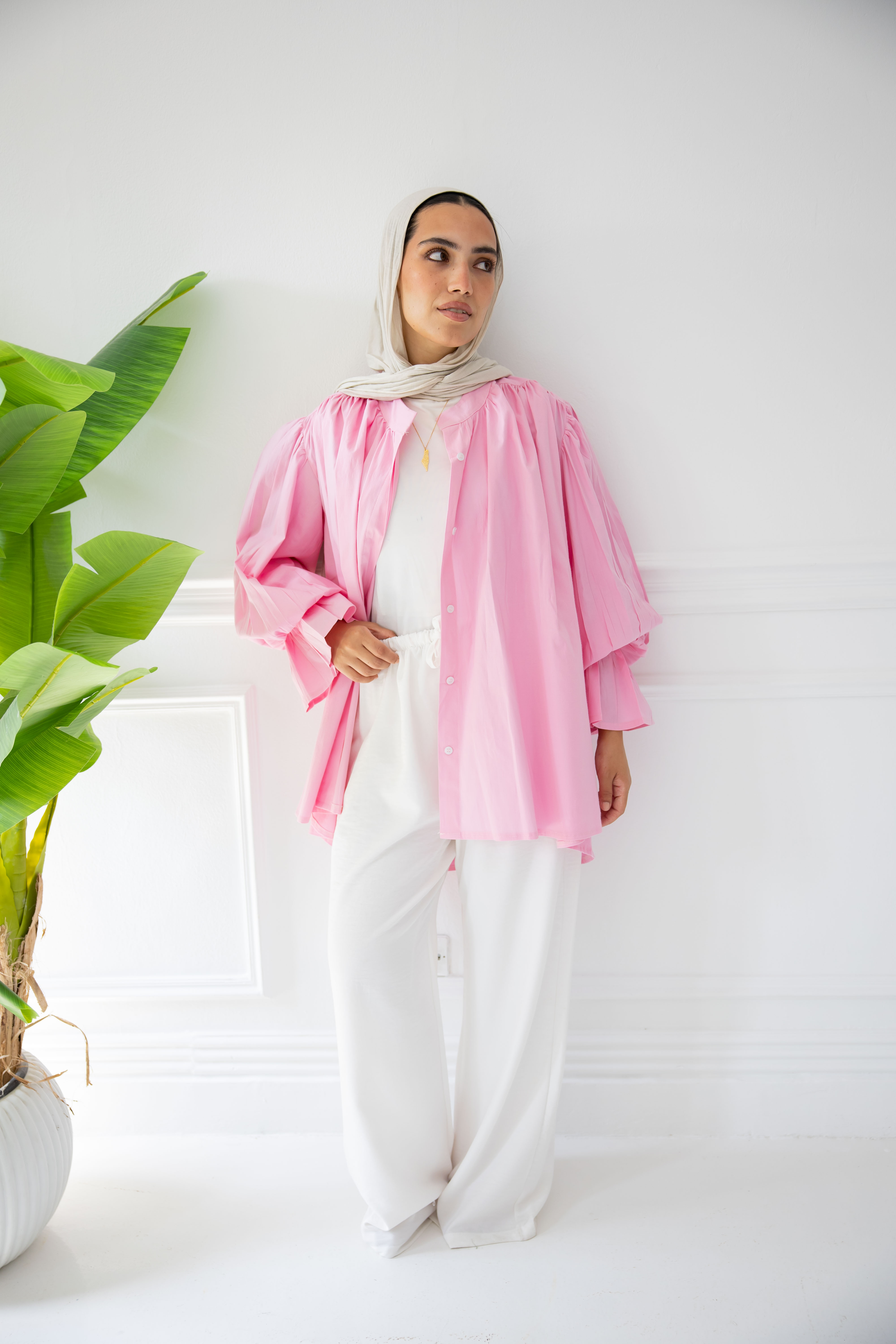 Belted Shirt - Pink