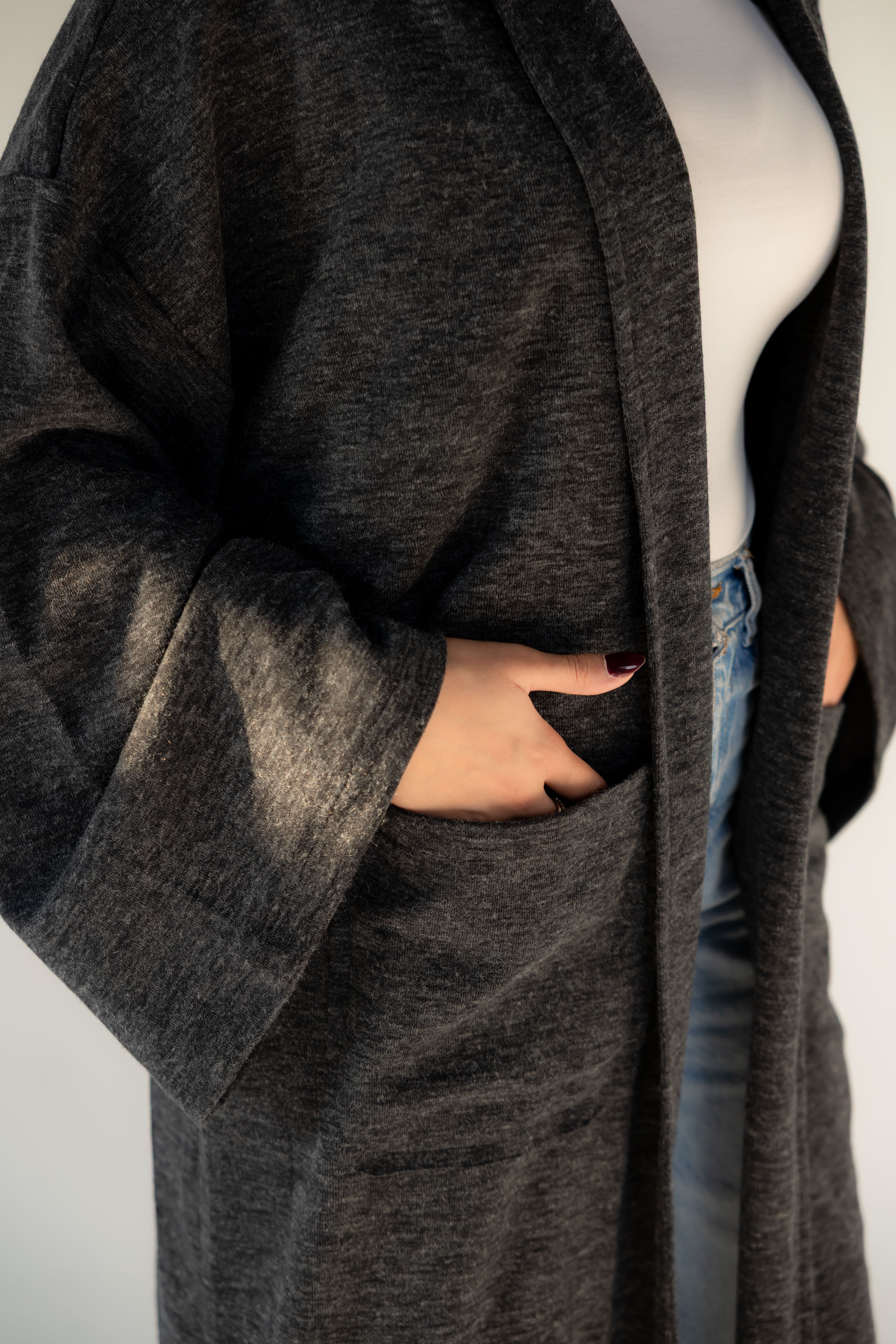 Everyday Grey Cadigan with Belt