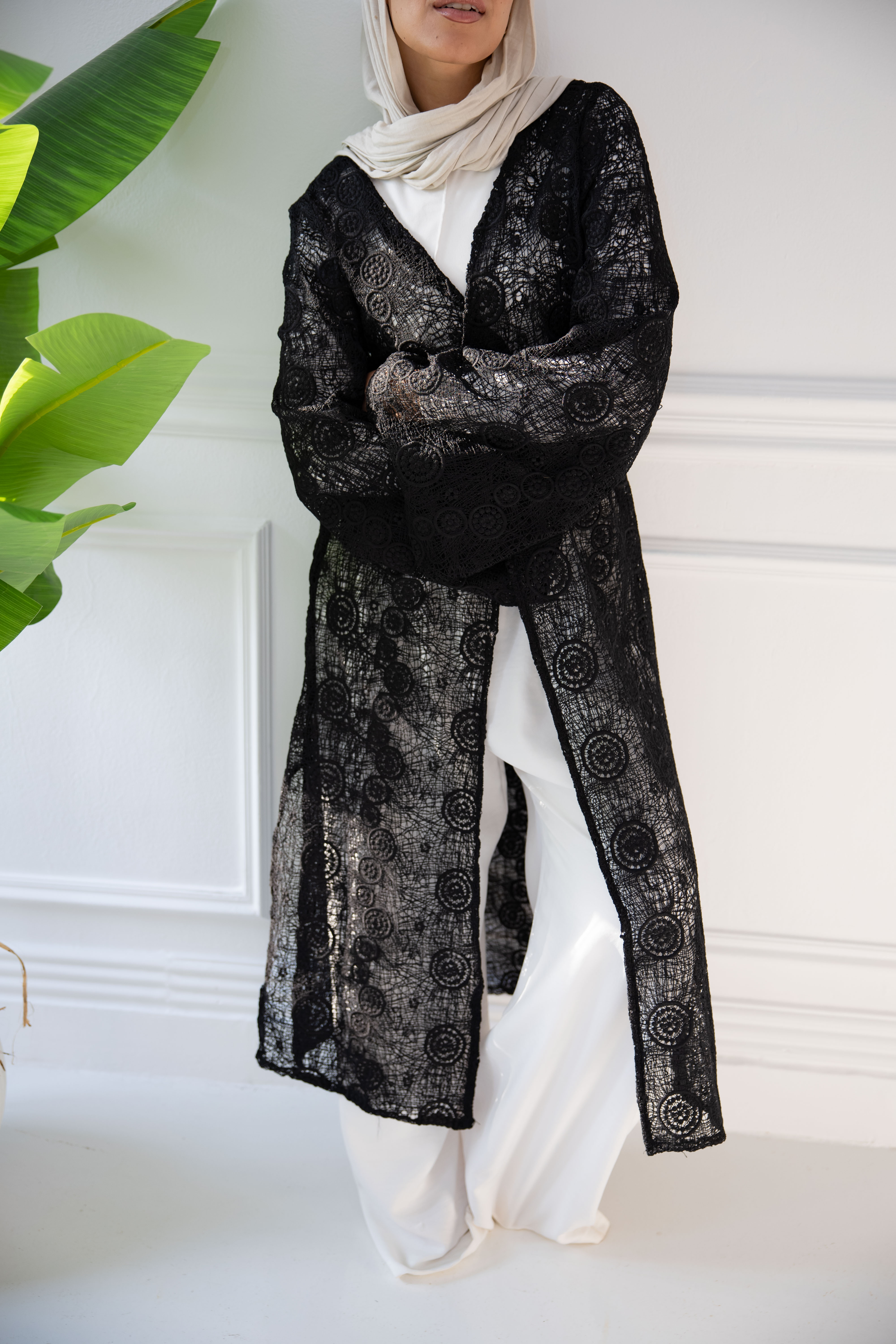 Net Cardigan - Black