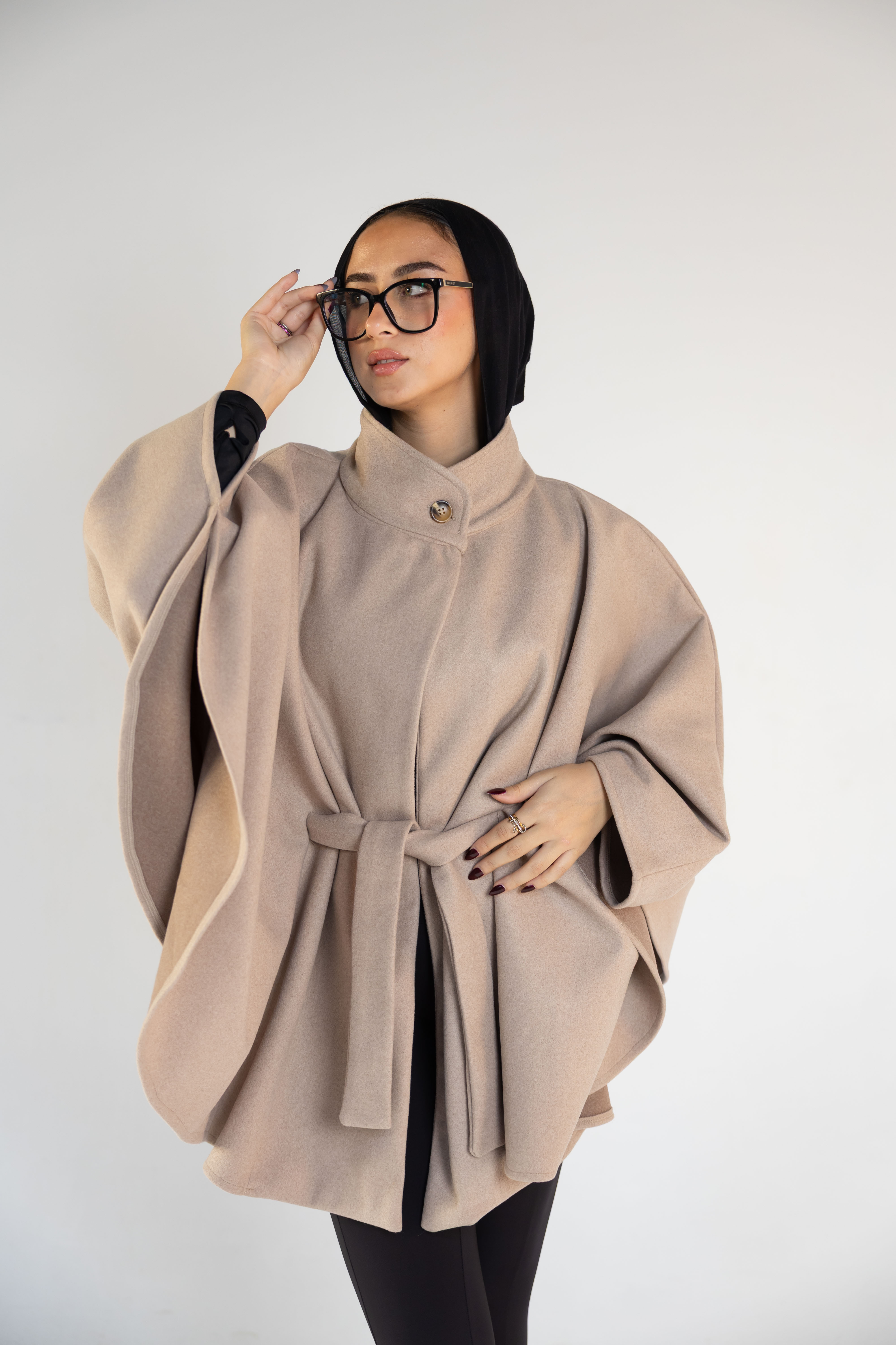 Beige Cape Coat
