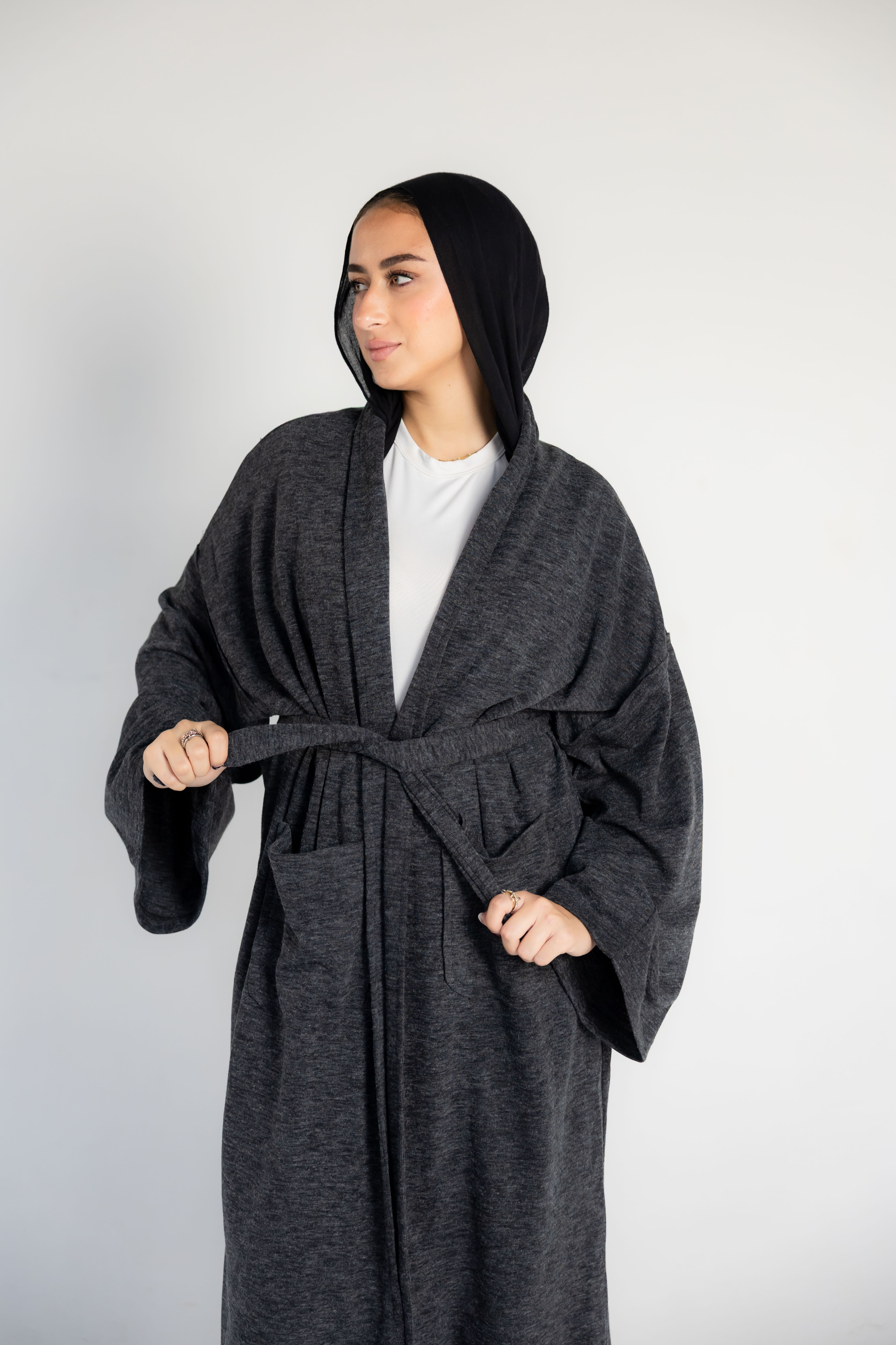 Everyday Grey Cadigan with Belt