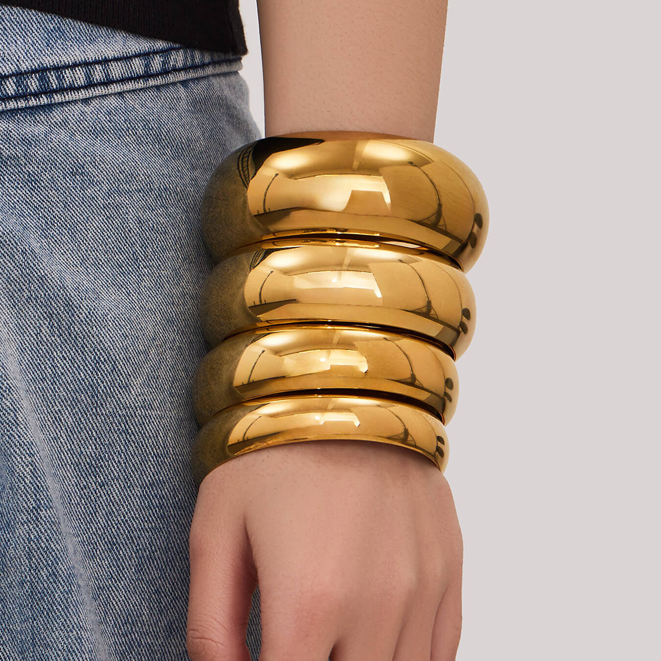 Chunky Gold Statement Bangles