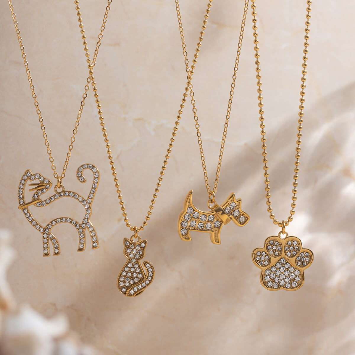 Pet Lover Gold Pendant Necklaces