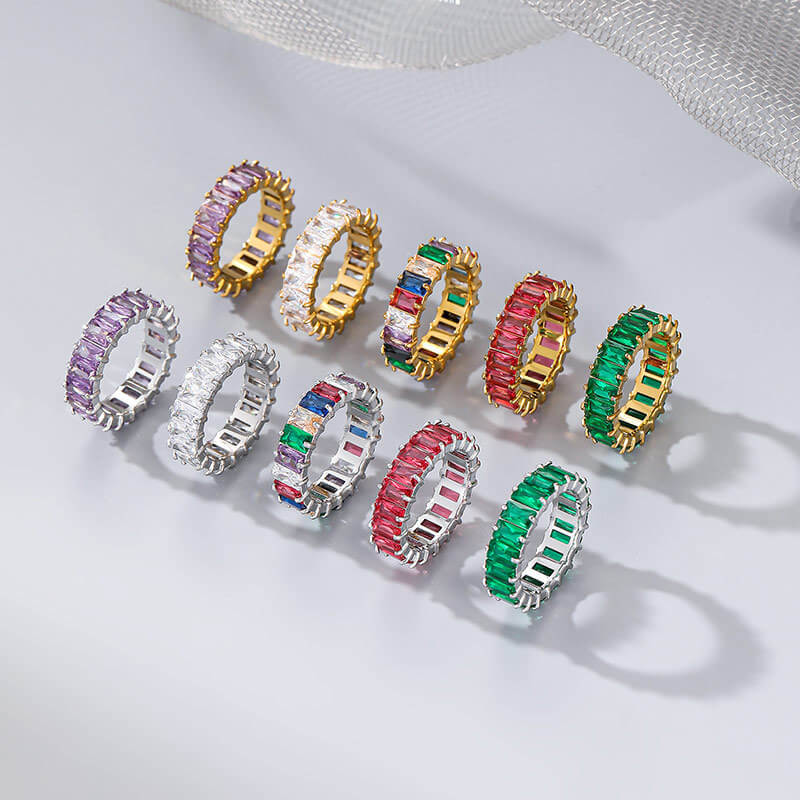 Colorful Gemstone Eternity Rings