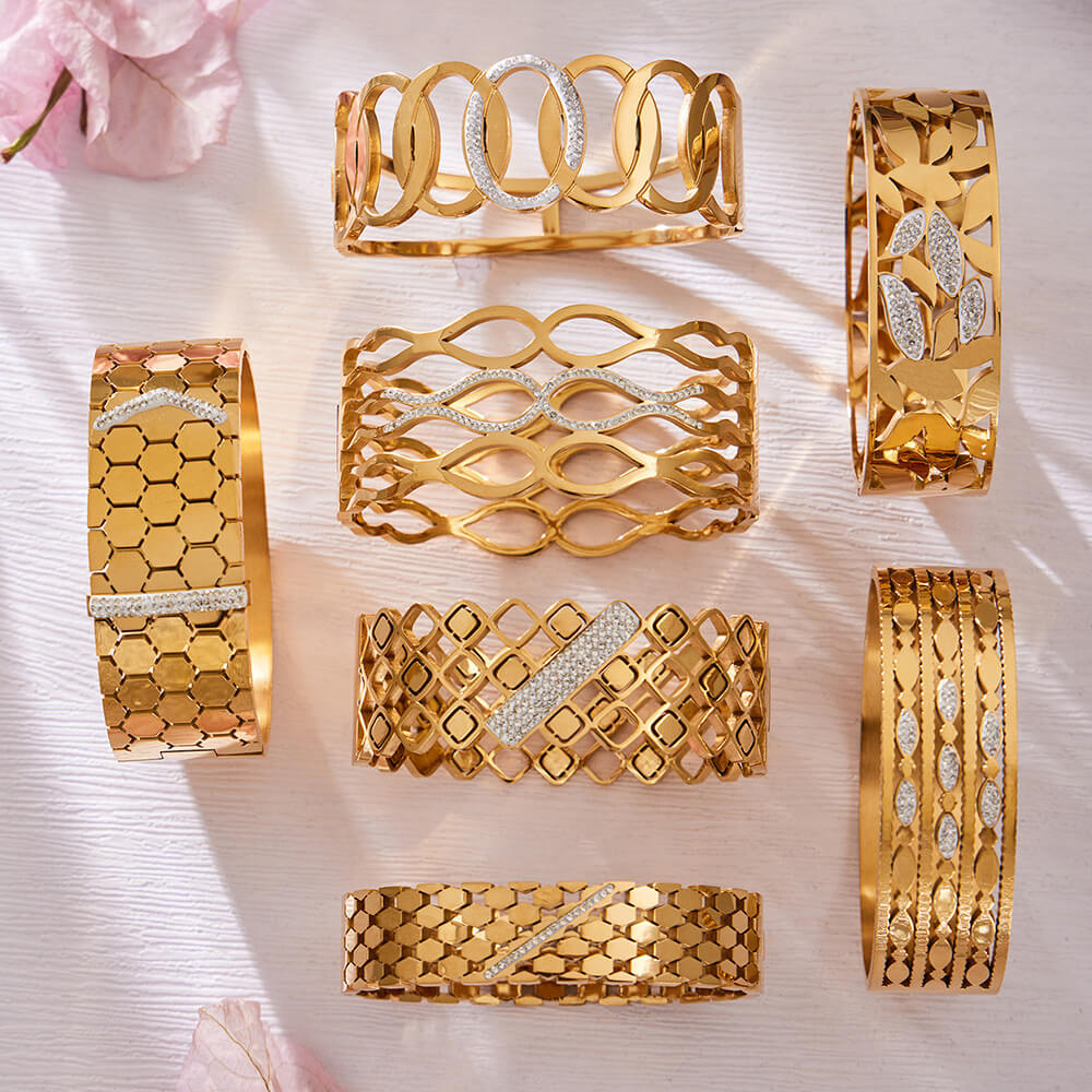 Elegant Gold-Plated Bracelets 