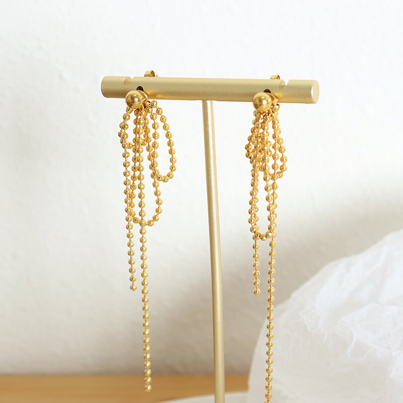 Golden Drop Chain Earrings