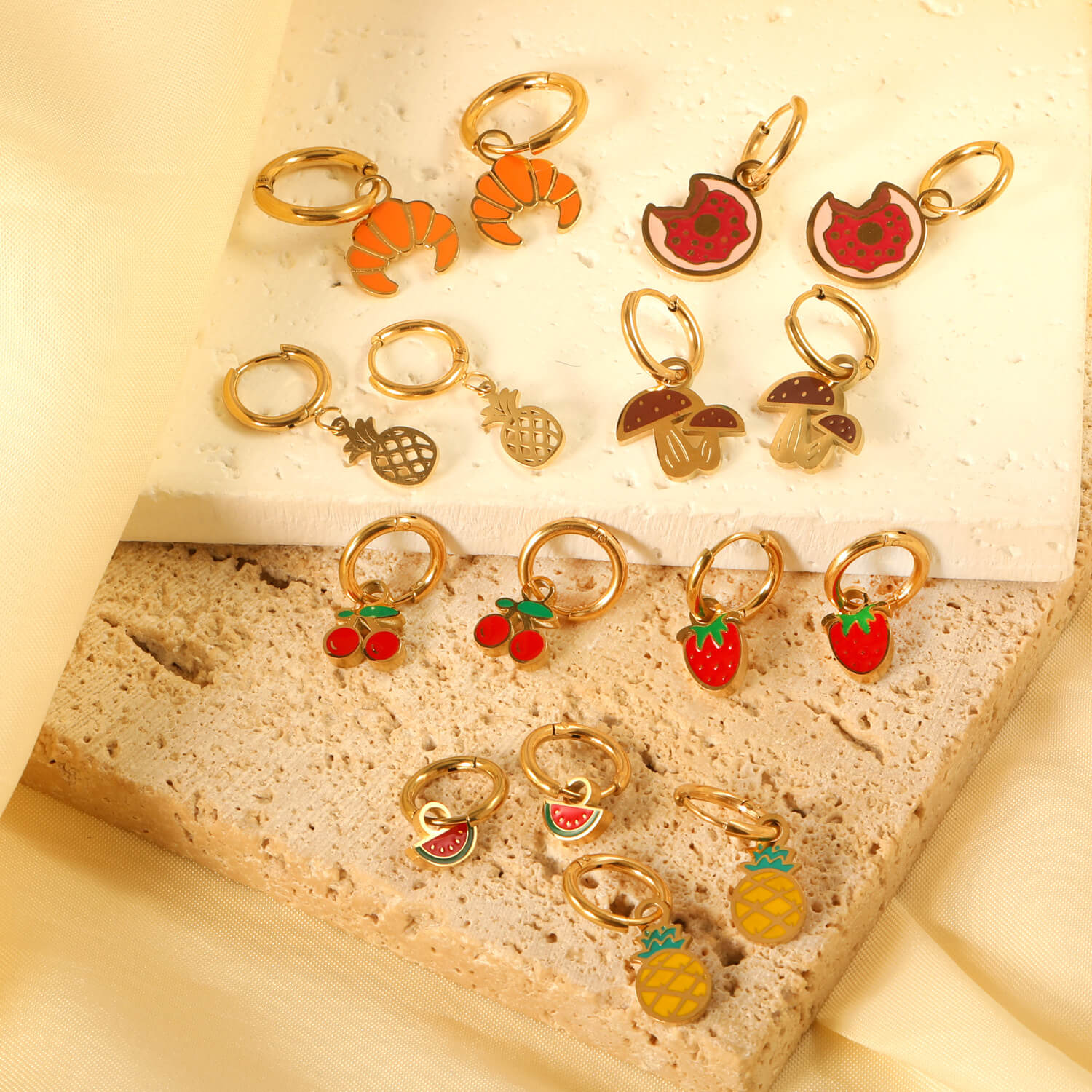 Colorful Fruit & Pastry Earring 