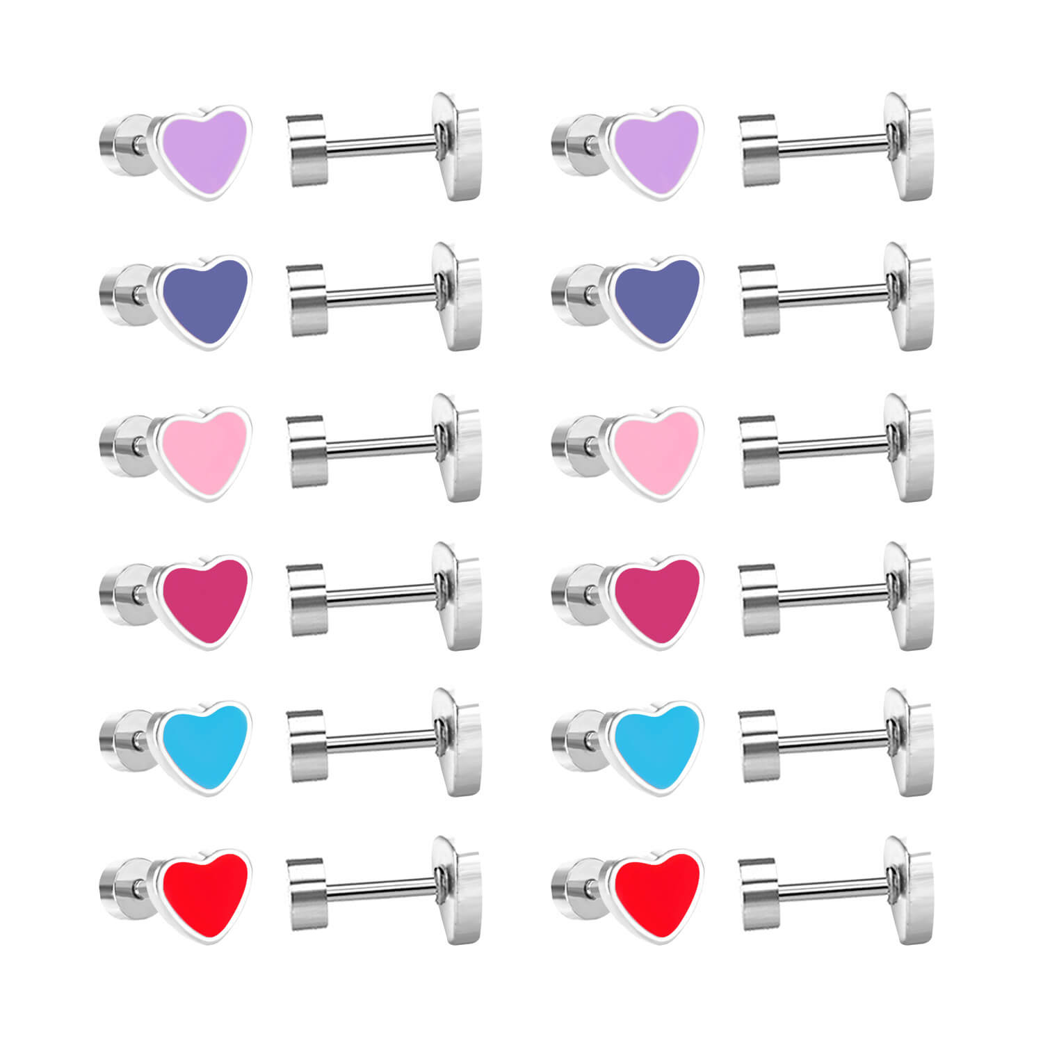 Heart Stud Earring Set