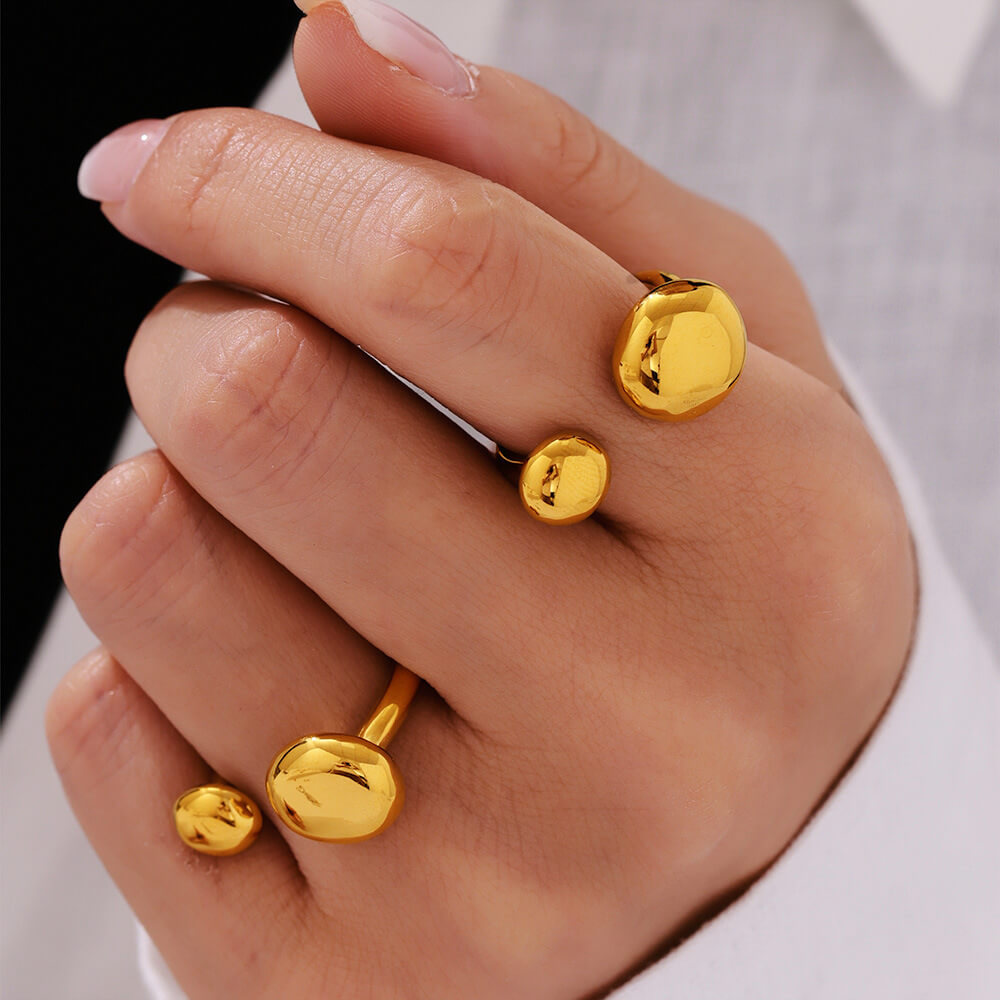 Modern Gold Plated Statement Rings