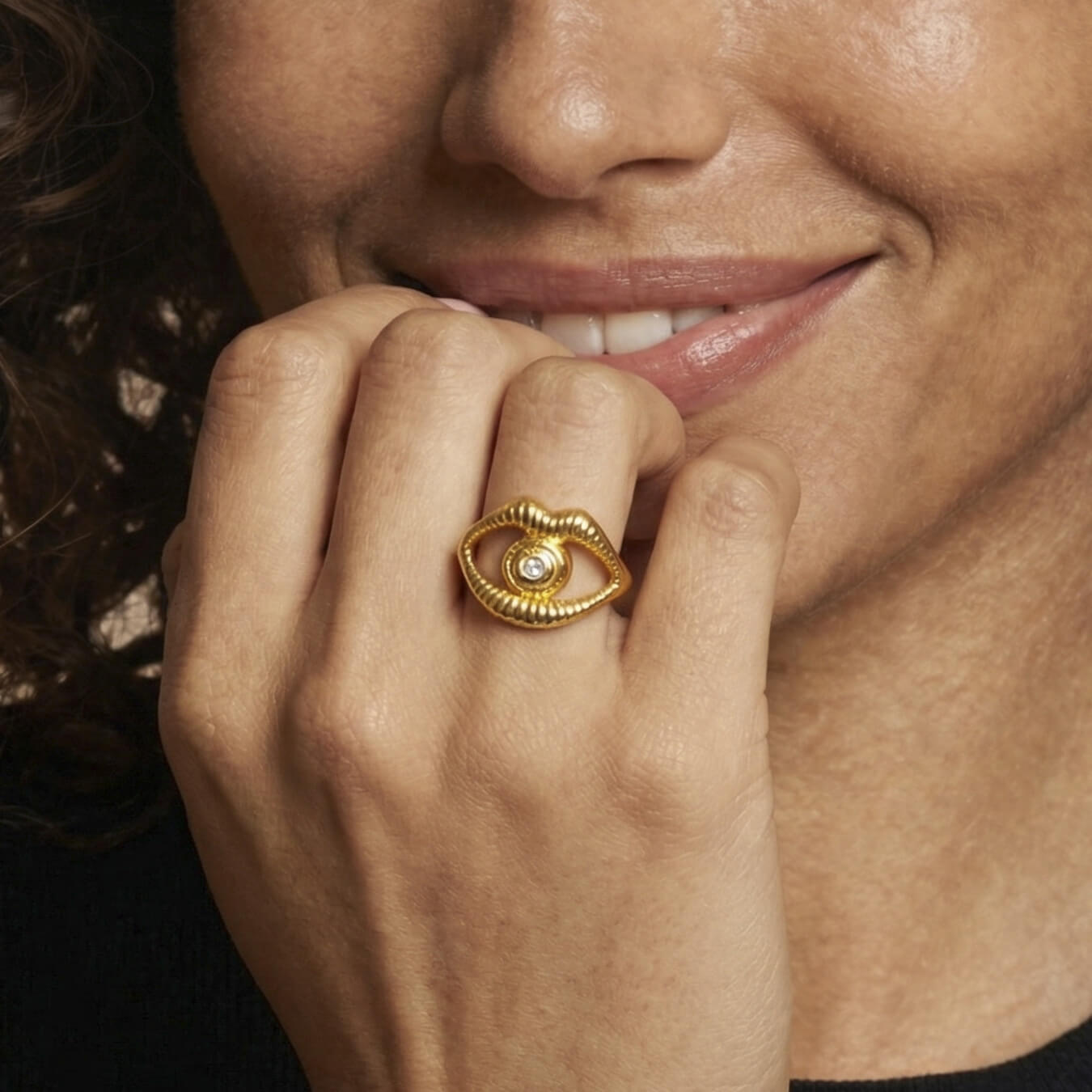 Gold Eye Statement Ring