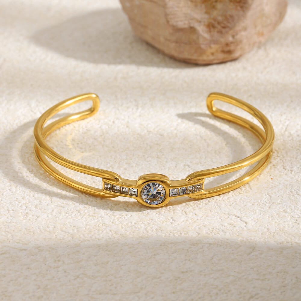 Gold Open Cuff Bracelet