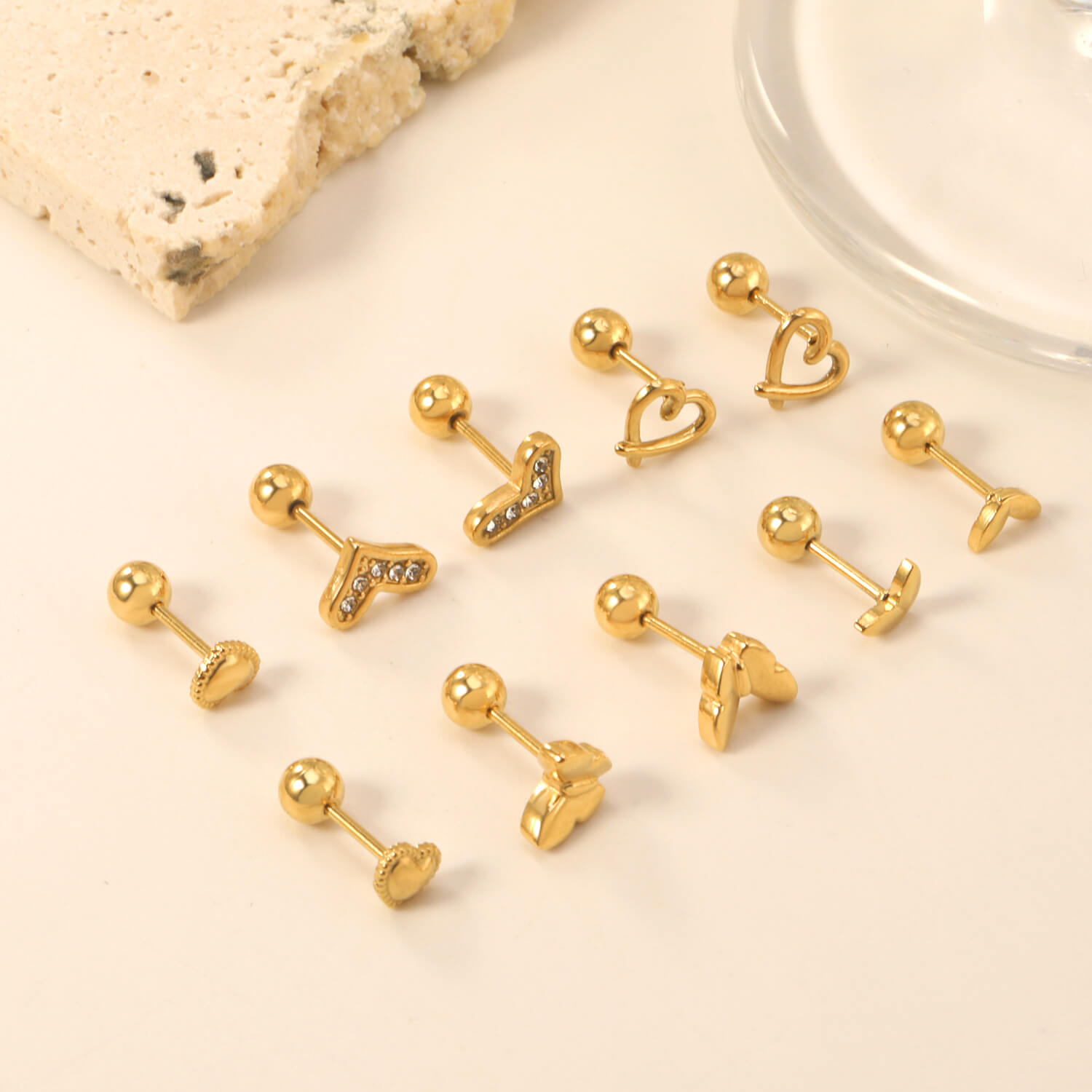 Gold Plated Stud Earrings 