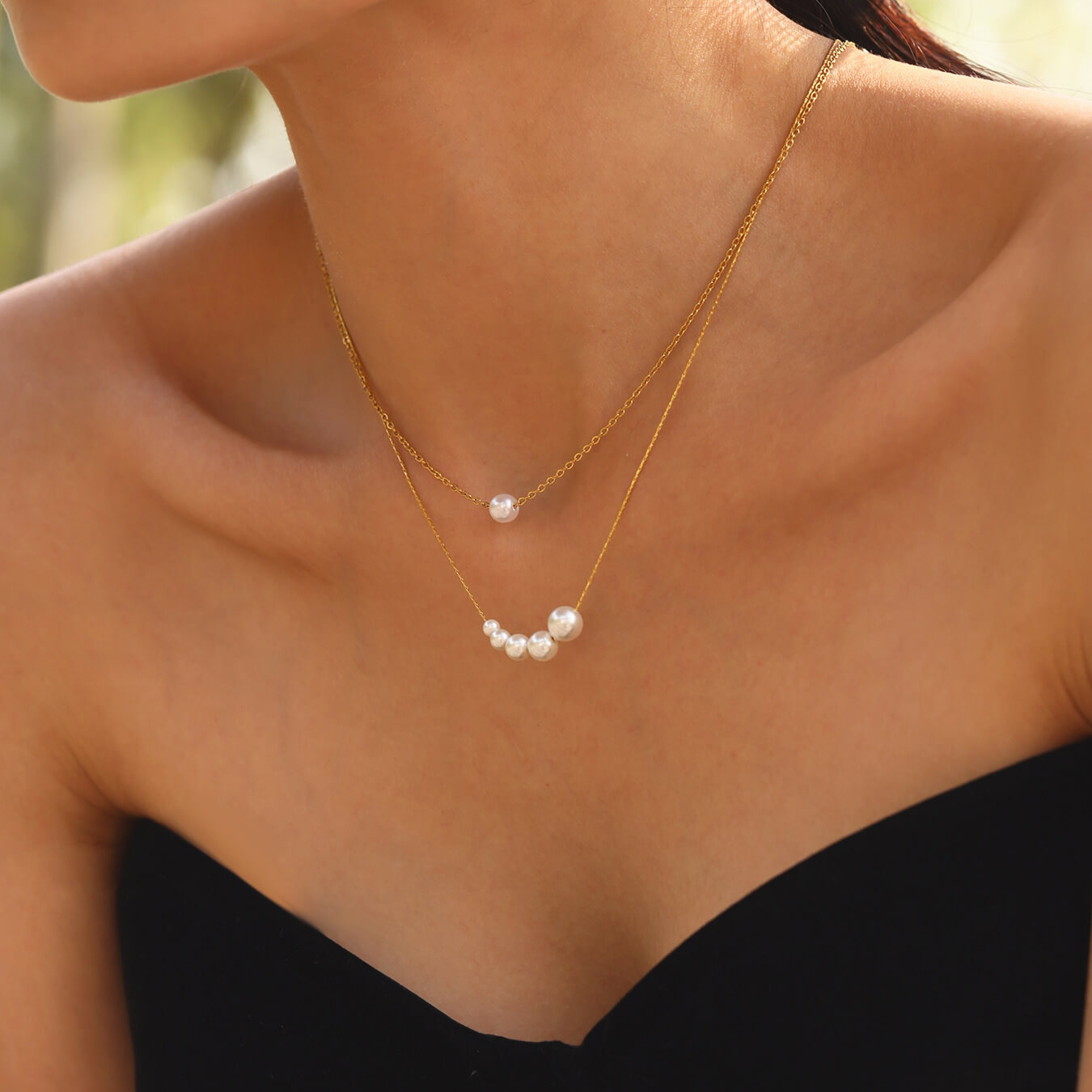 Double Layer Pearl Necklace