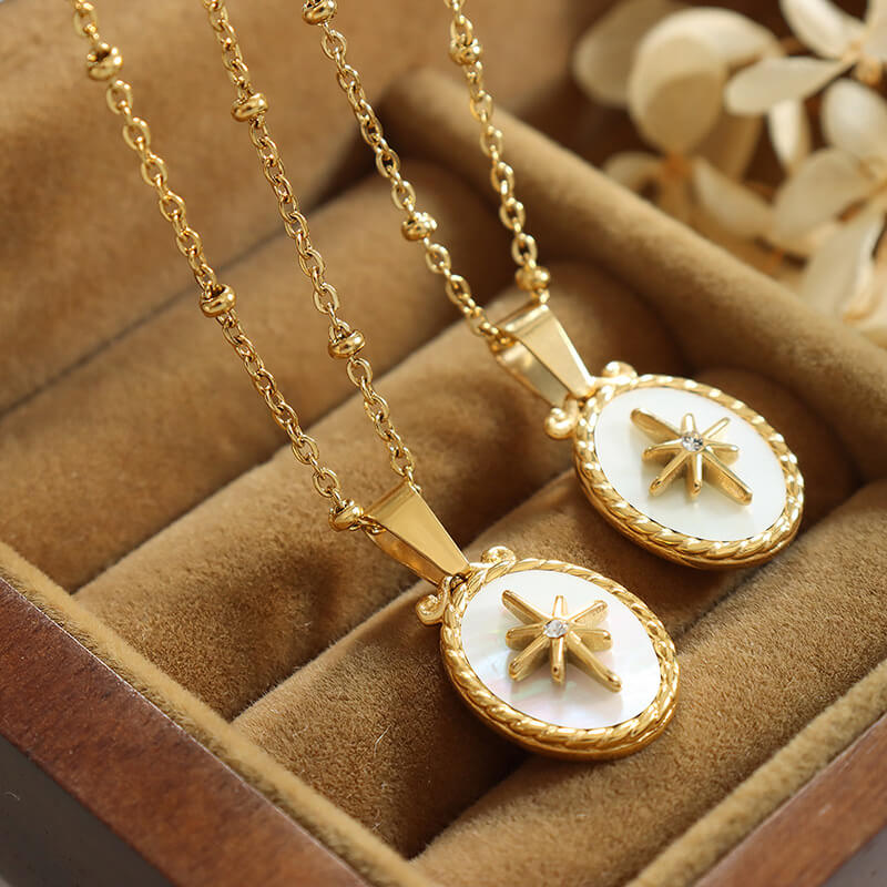 Gold Starburst Pendant Necklace