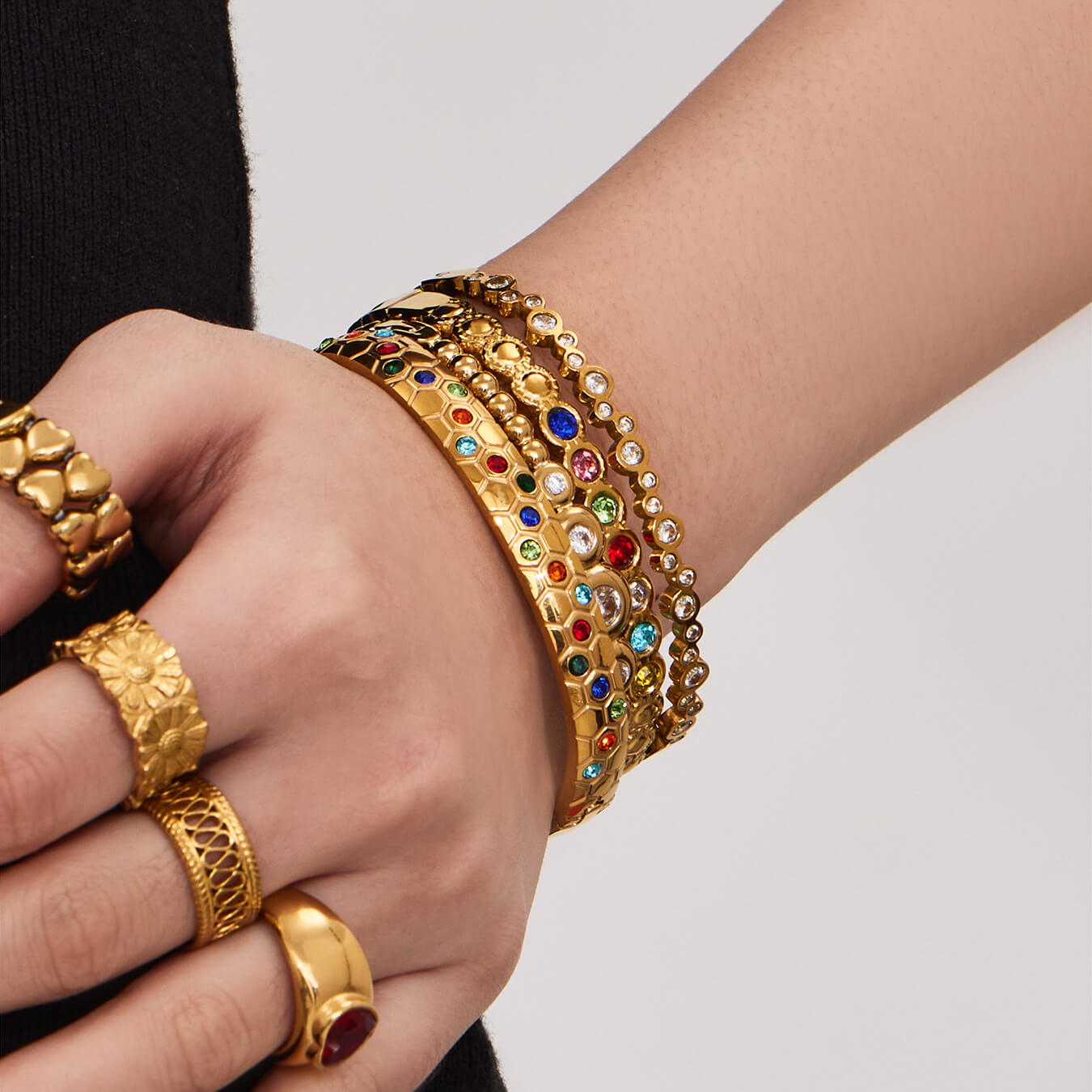 Gold Plated Gemstone Bracelet