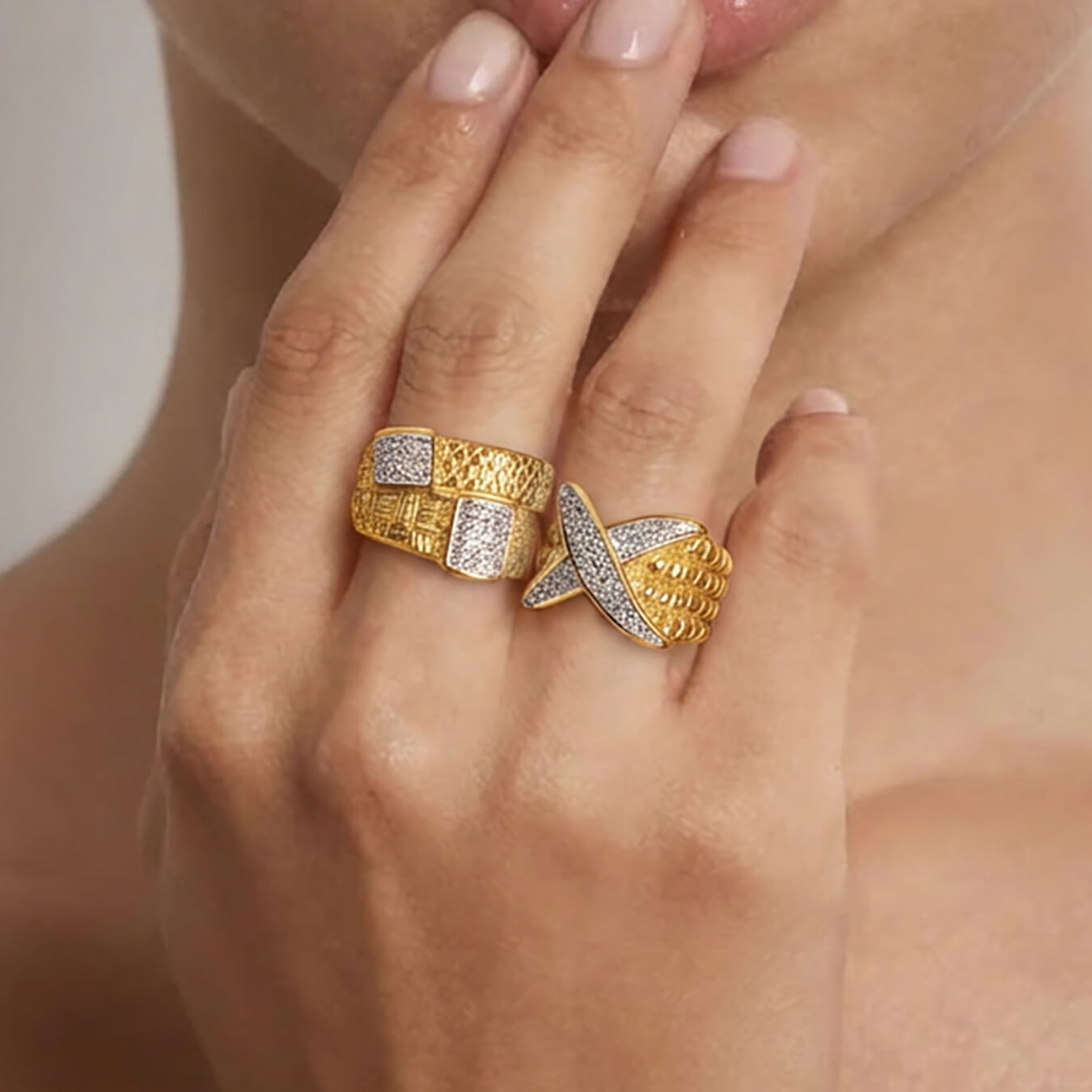 Gold & Diamond Statement Rings