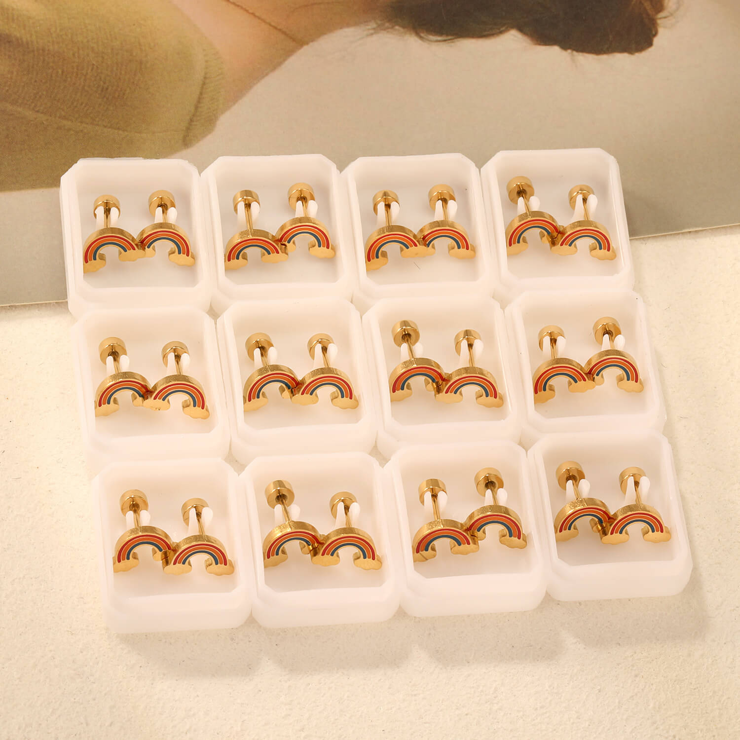 Rainbow Stud Earrings
