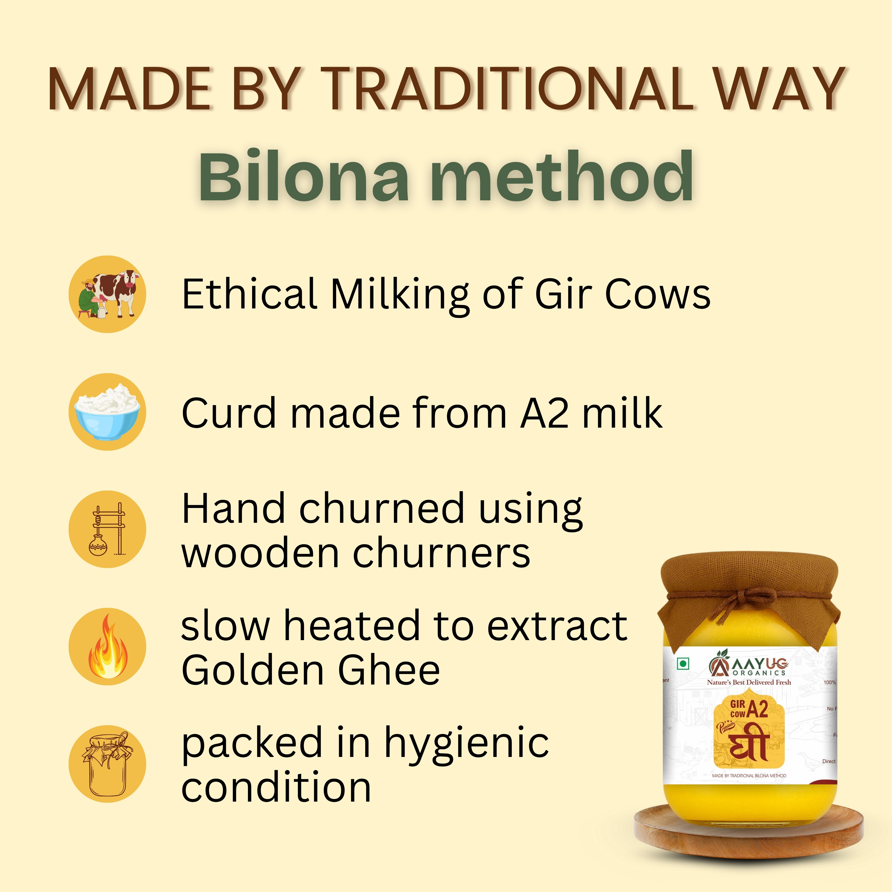 A2 Gir Cow Ghee | Traditional Bilona Method Ghee | Grassfed & Healthy Cow Ghee