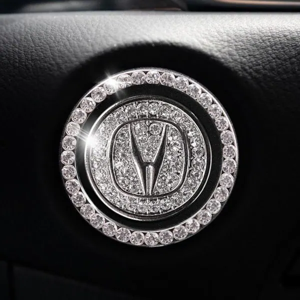 Acura Start Button | Bling Car Décor | Crystal Rhinestone Car Bling Ring | Emblem Sticker