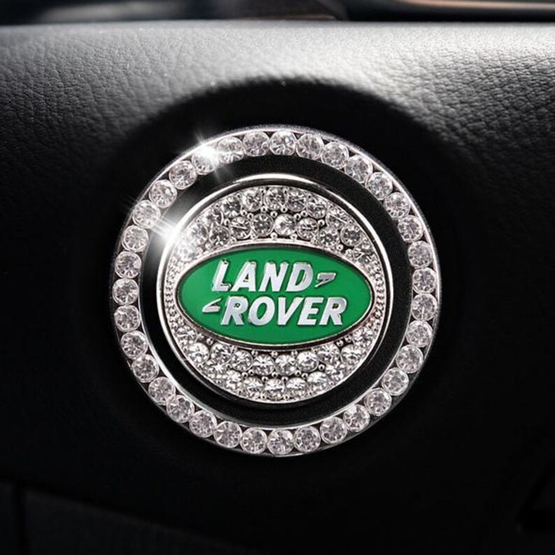Land Rover Start Button | Bling Car Décor | Crystal Rhinestone Car Bling Ring | Emblem Sticker