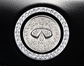 Infinity Start Button | Bling Car Décor | Crystal Rhinestone Car Bling Ring | Emblem Sticker